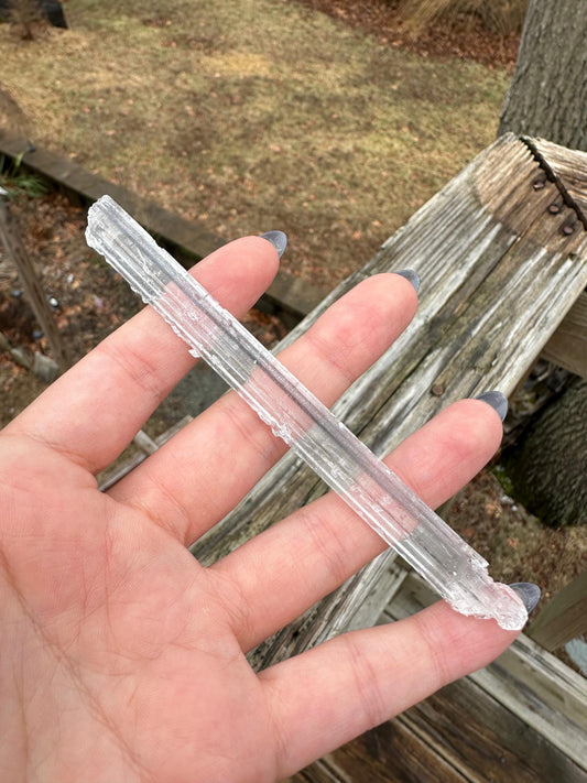 Stibnite Included Selenite Crystal from China