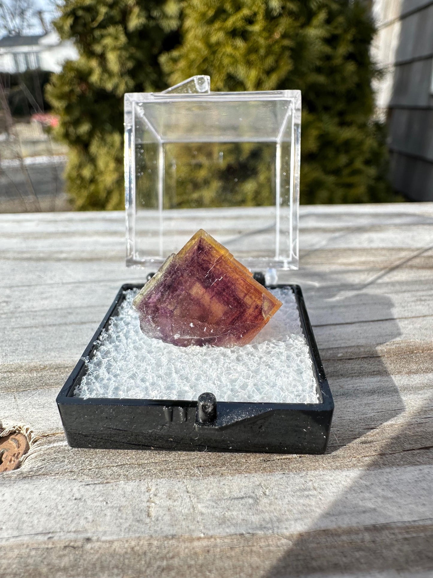Yellow and Purple Fluorite Crystal from Jingbian Cu-A Deposit, China