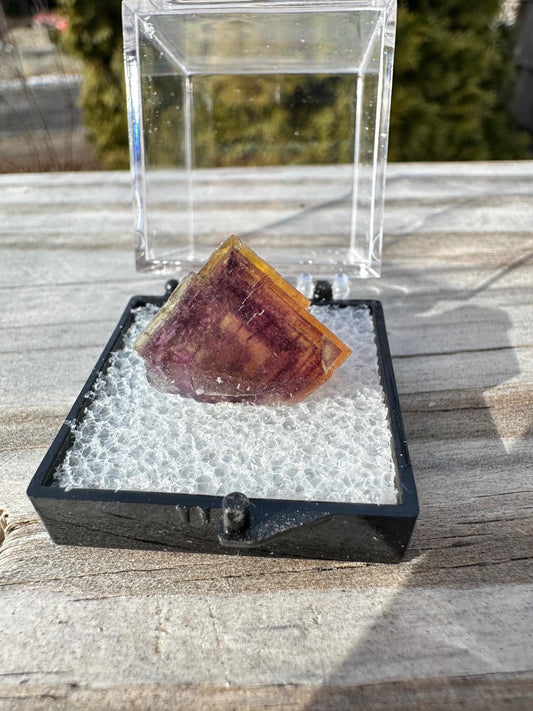 Yellow and Purple Fluorite Crystal from Jingbian Cu-A Deposit, China