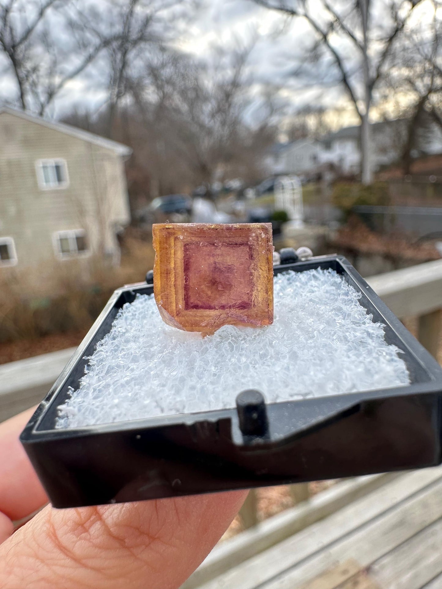 Yellow and Purple Fluorite Crystal from Jingbian Cu-A Deposit, China