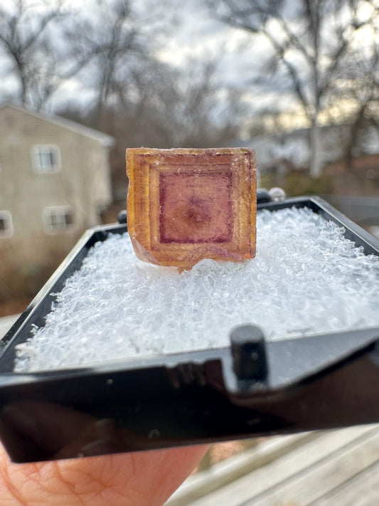 Yellow and Purple Fluorite Crystal from Jingbian Cu-A Deposit, China