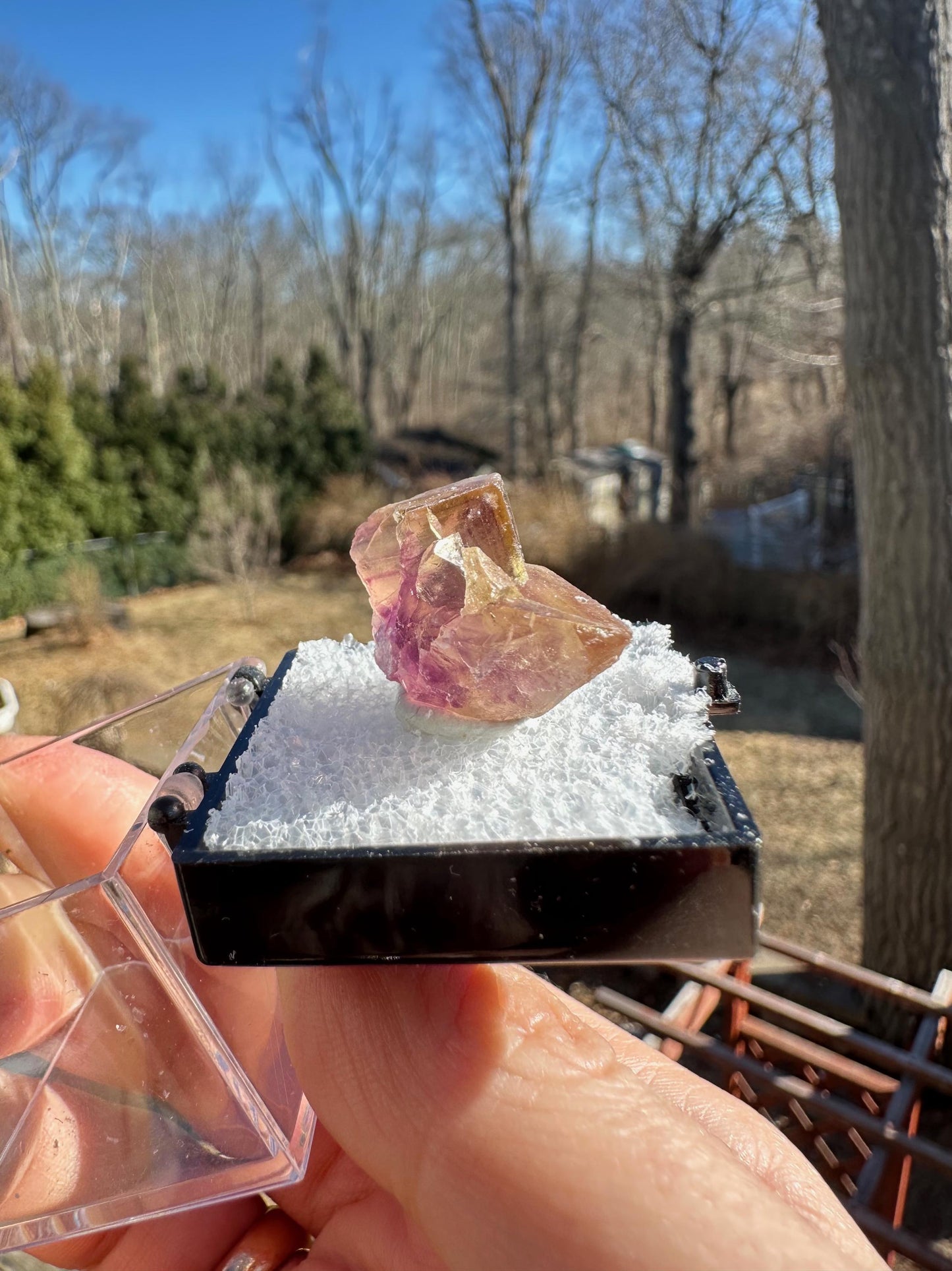 Yellow and Purple Fluorite Crystal from Jingbian Cu-A Deposit, China