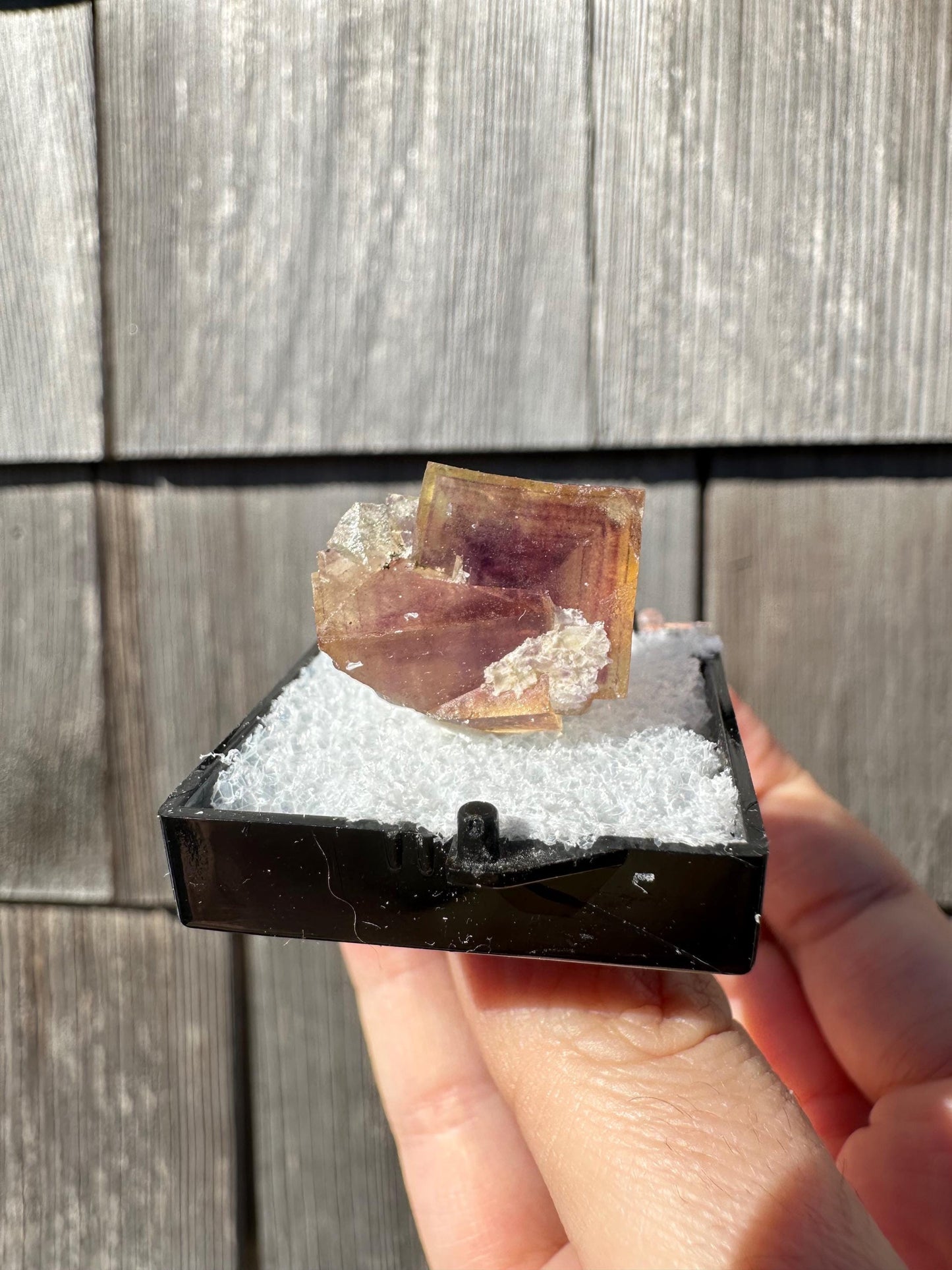 Yellow and Purple Fluorite Crystal from Jingbian Cu-A Deposit, China
