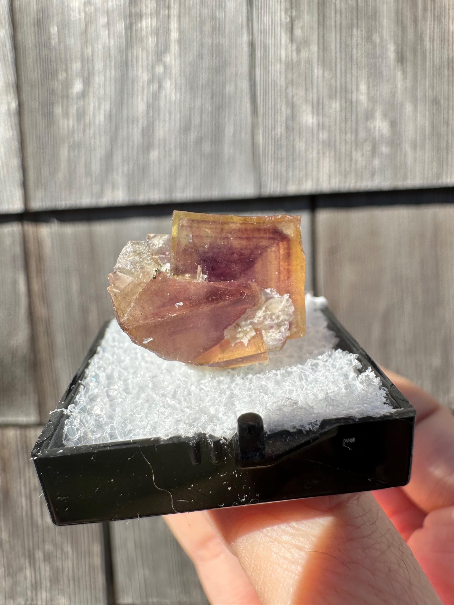 Yellow and Purple Fluorite Crystal from Jingbian Cu-A Deposit, China
