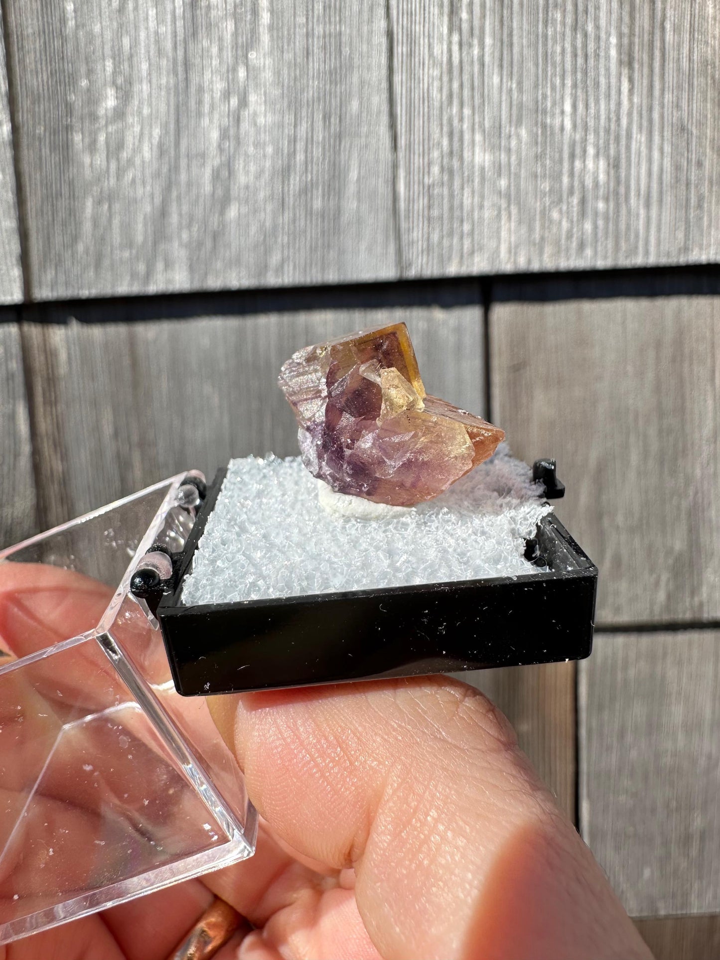 Yellow and Purple Fluorite Crystal from Jingbian Cu-A Deposit, China