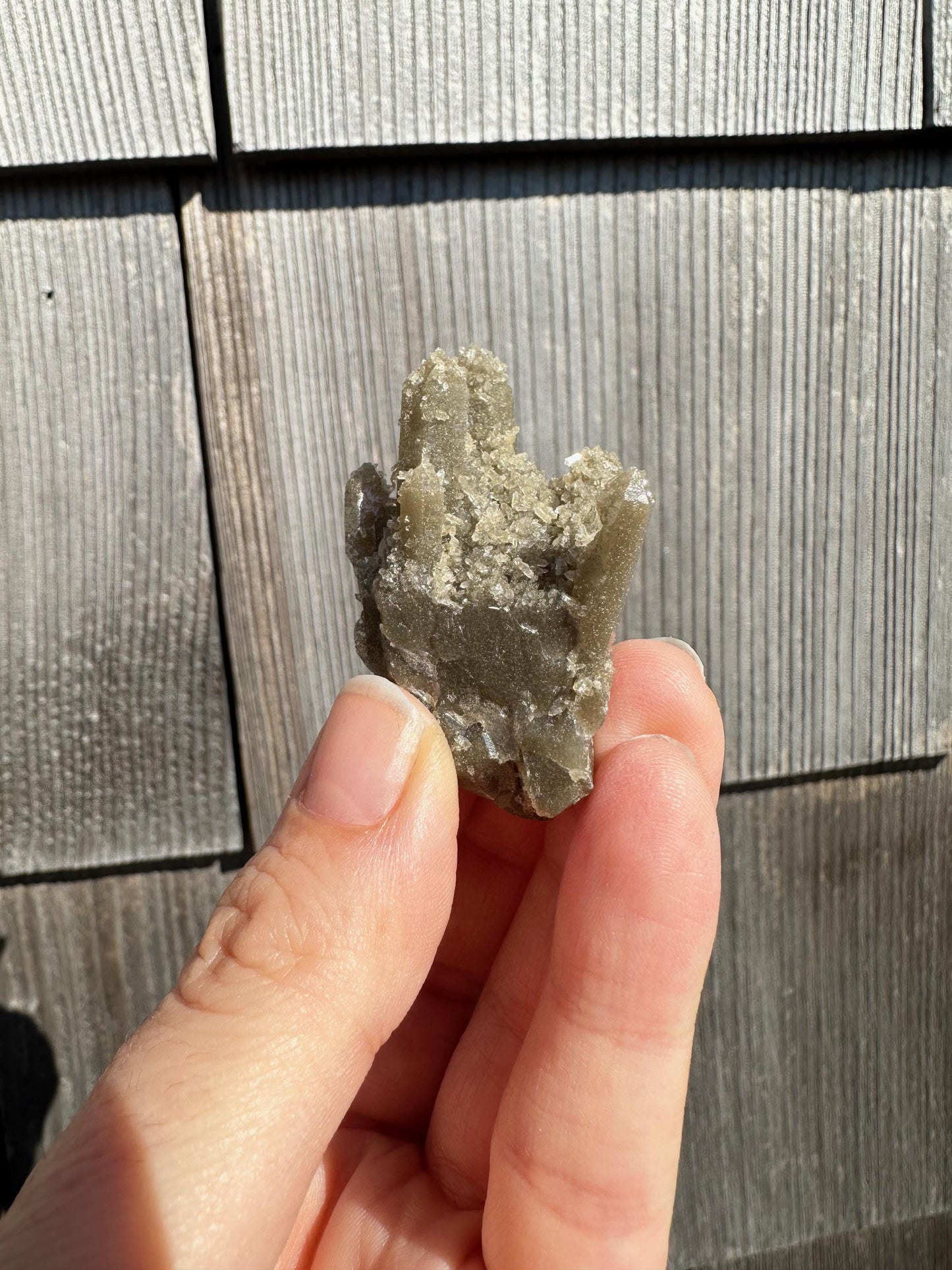 Hedenbergite in Quartz Cluster from Inner Mongolia