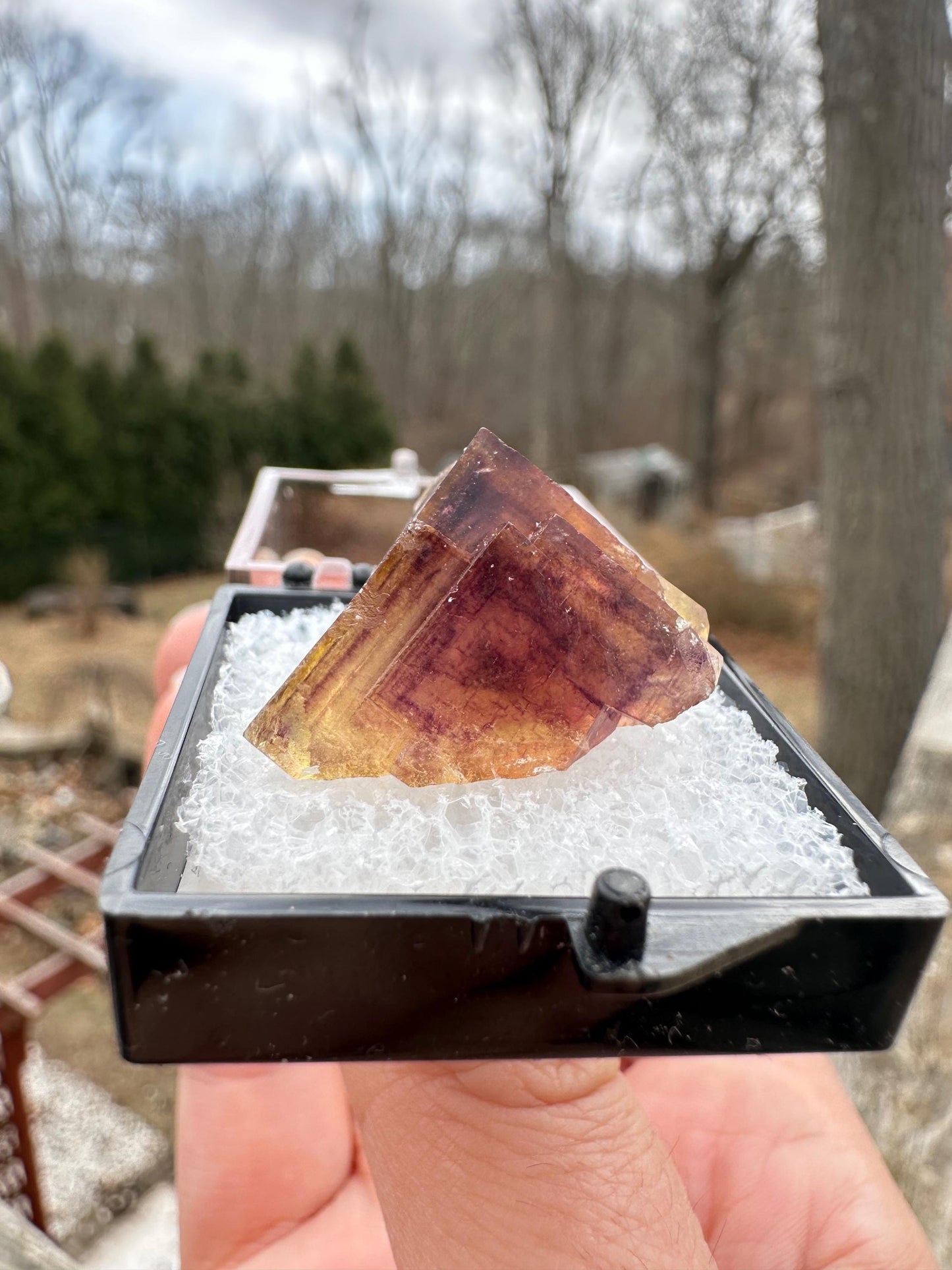 Yellow and Purple Fluorite Crystal from Jingbian Cu-A Deposit, China