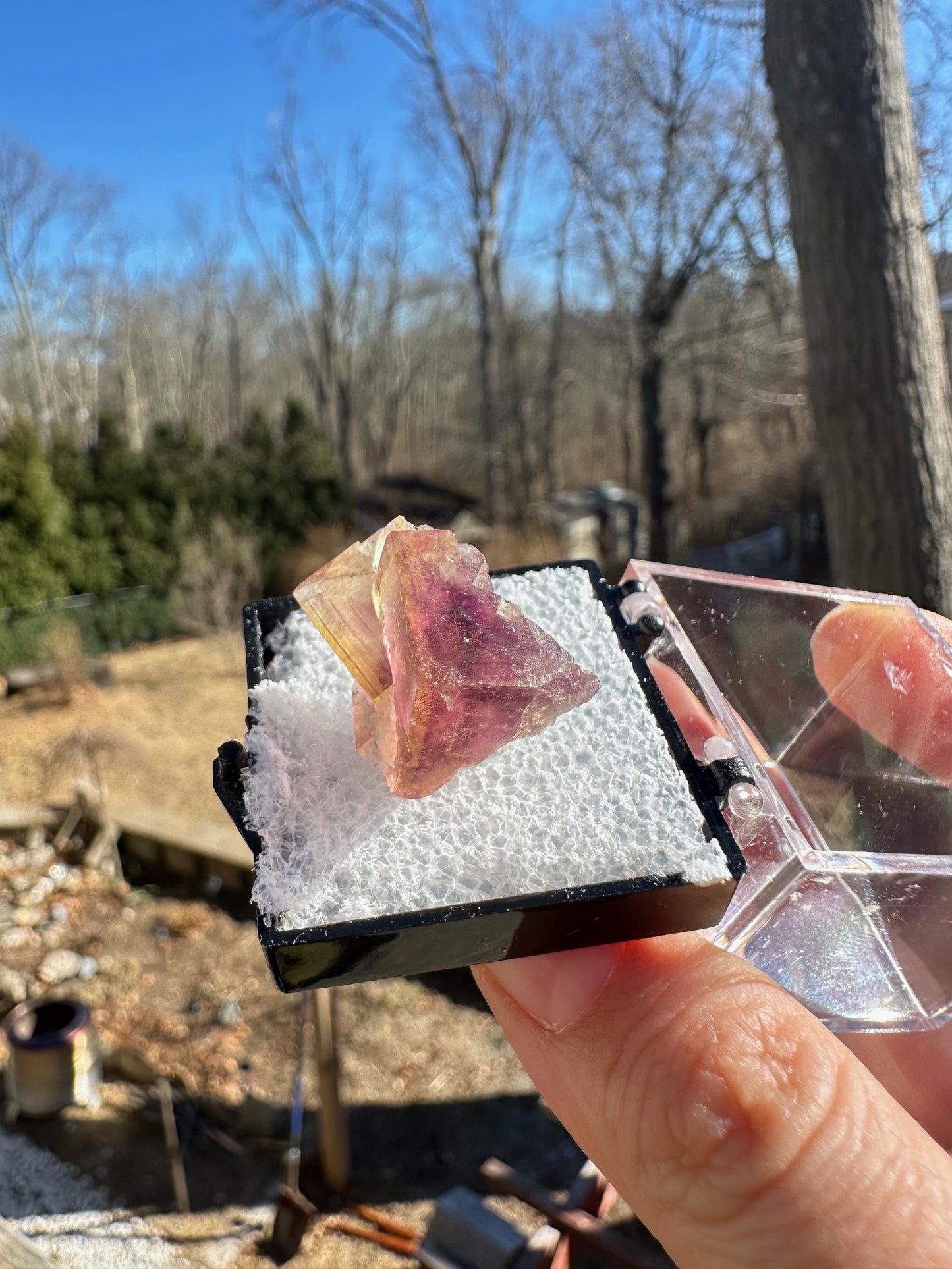 Yellow and Purple Fluorite Crystal from Jingbian Cu-A Deposit, China