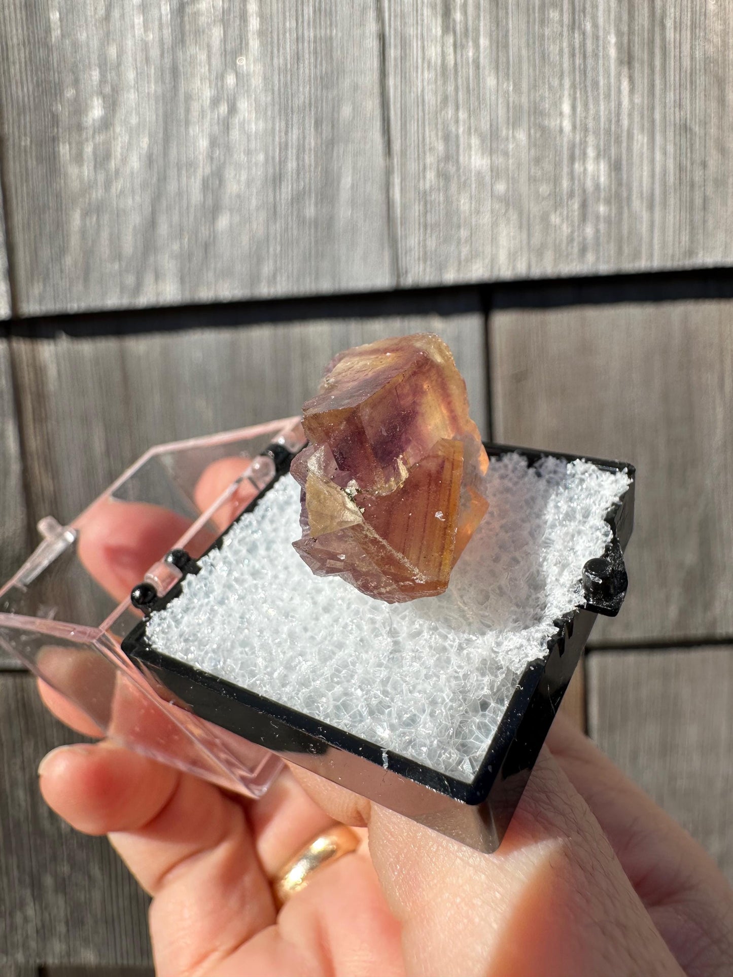 Yellow and Purple Fluorite Crystal from Jingbian Cu-A Deposit, China