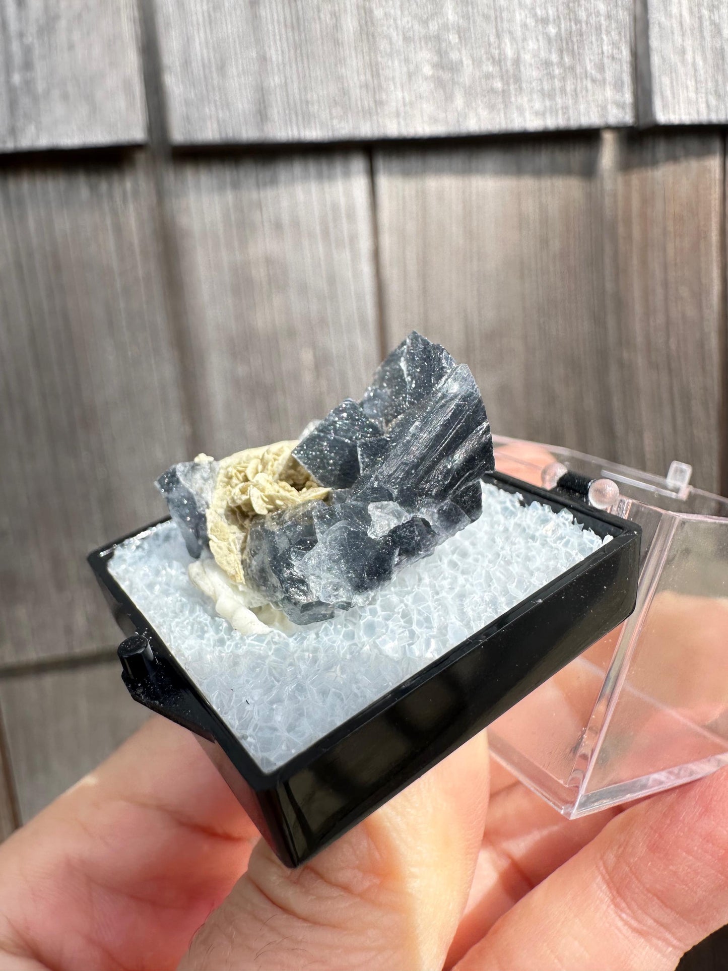 YGX Bismuthinite in Fluorite from China