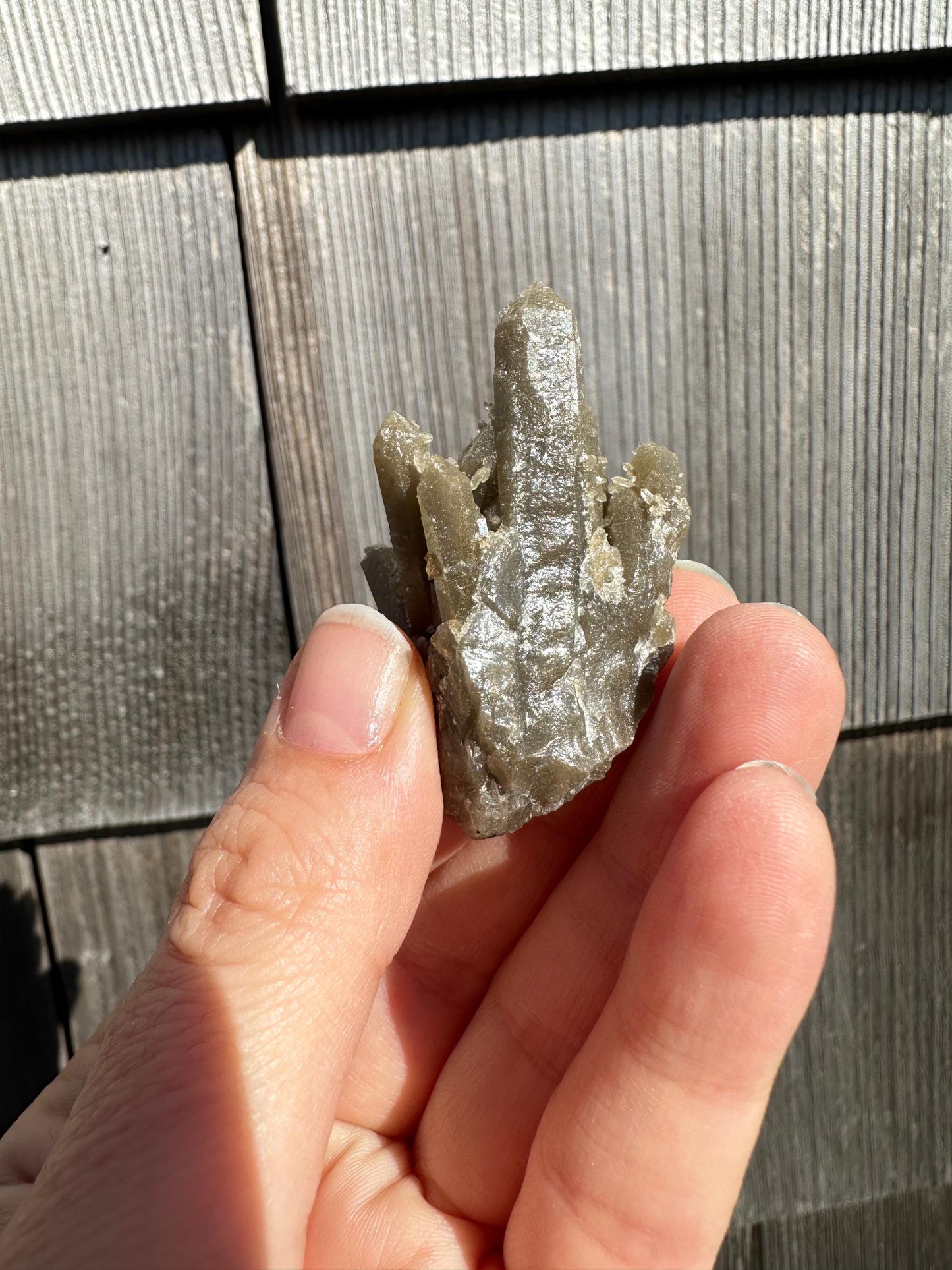 Hedenbergite in Quartz Cluster from Inner Mongolia