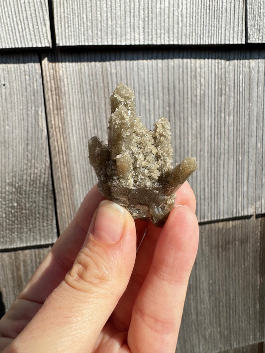 Hedenbergite in Quartz Cluster from Inner Mongolia