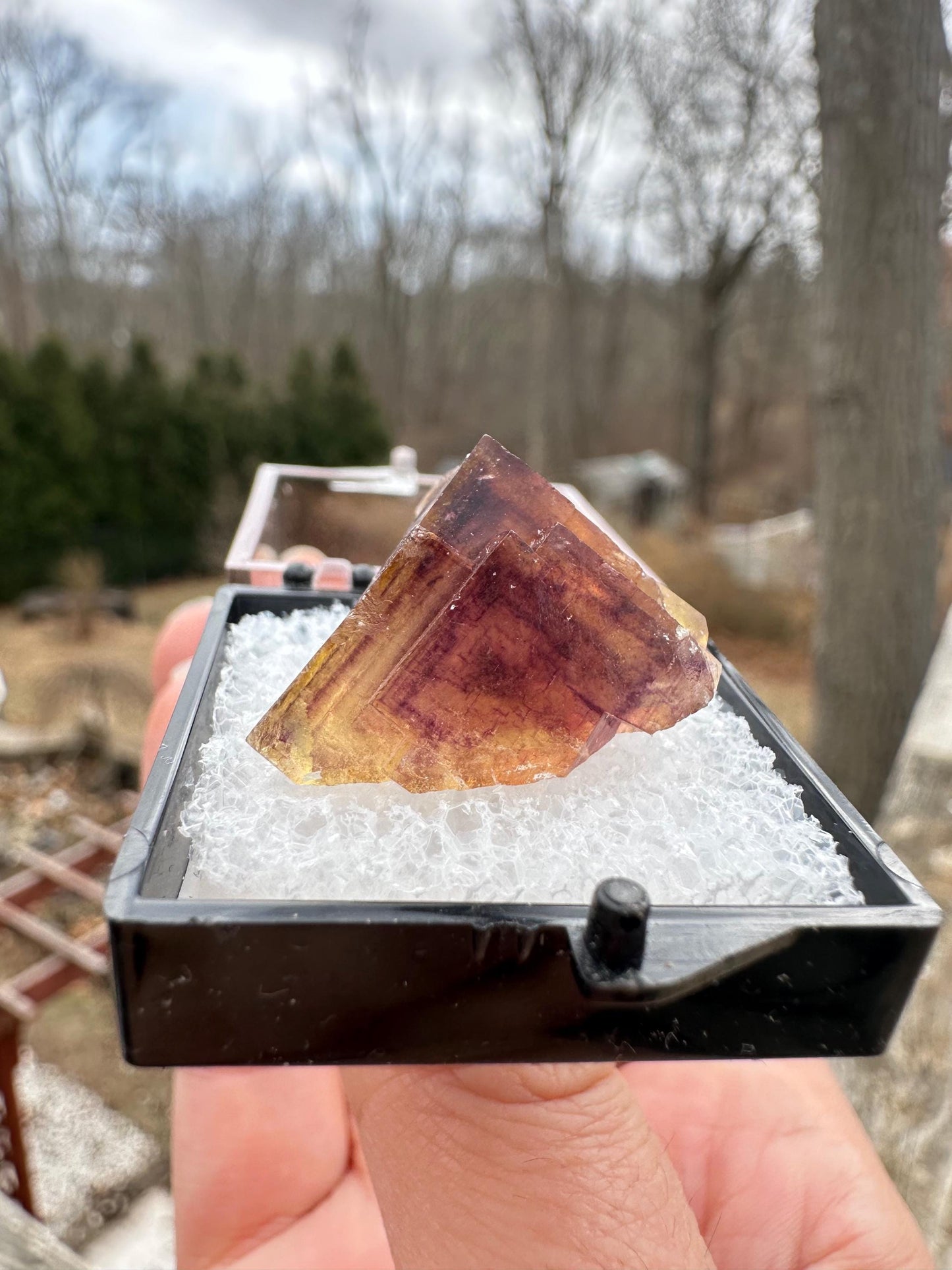 Yellow and Purple Fluorite Crystal from Jingbian Cu-A Deposit, China
