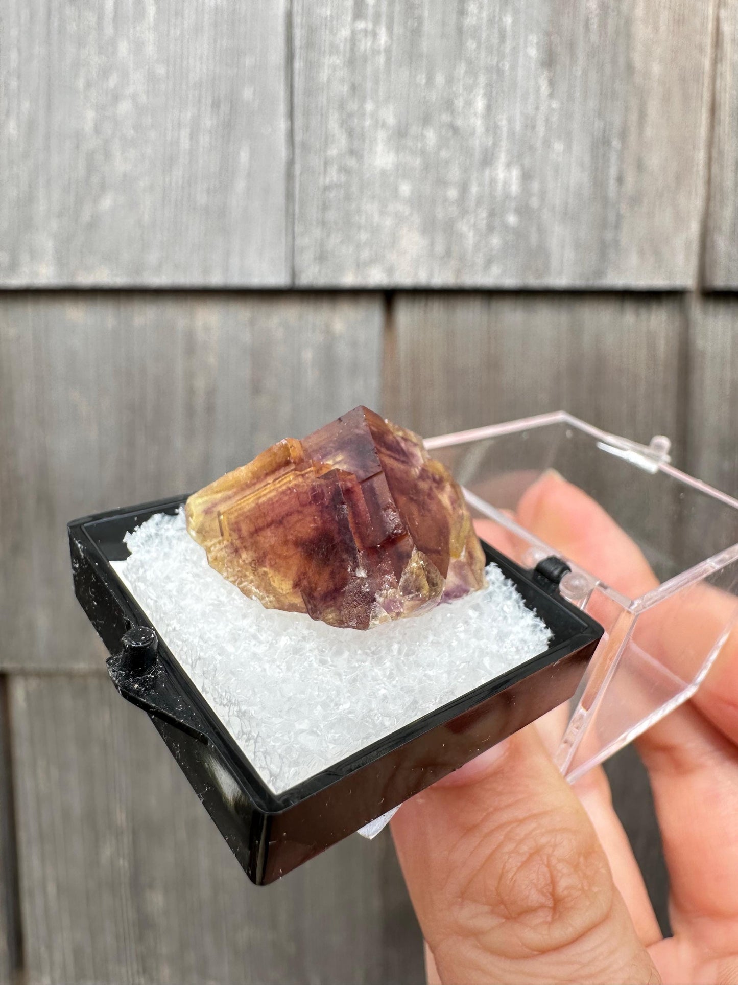 Yellow and Purple Fluorite Crystal from Jingbian Cu-A Deposit, China