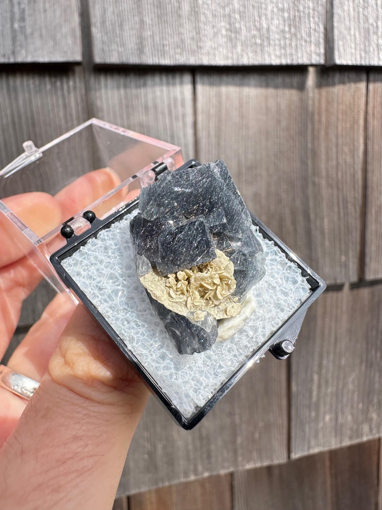 YGX Bismuthinite in Fluorite from China