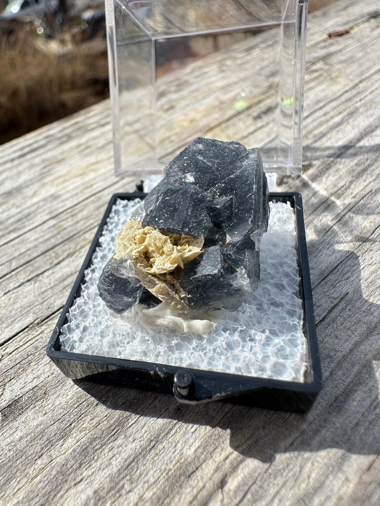 YGX Bismuthinite in Fluorite from China