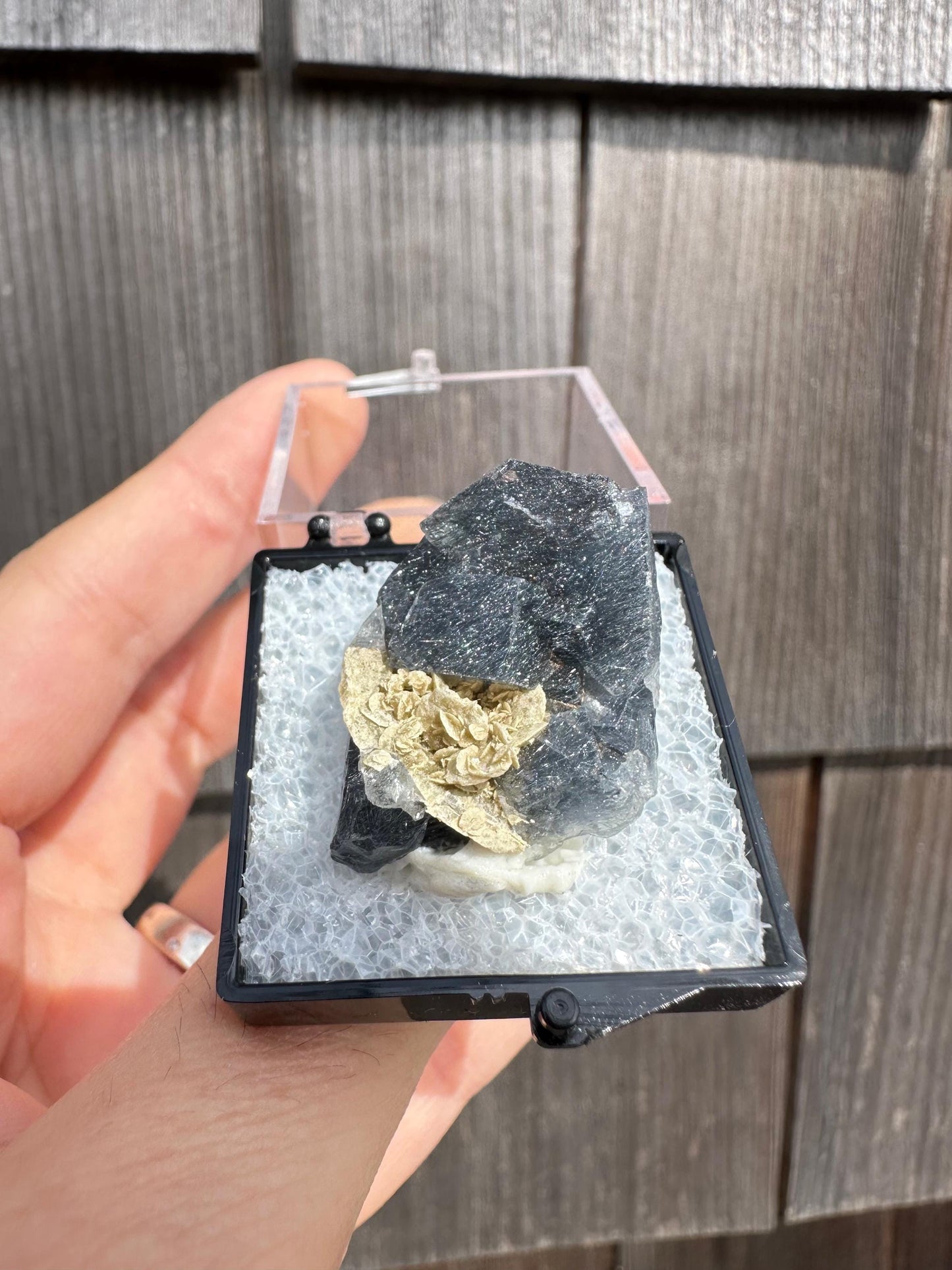 YGX Bismuthinite in Fluorite from China