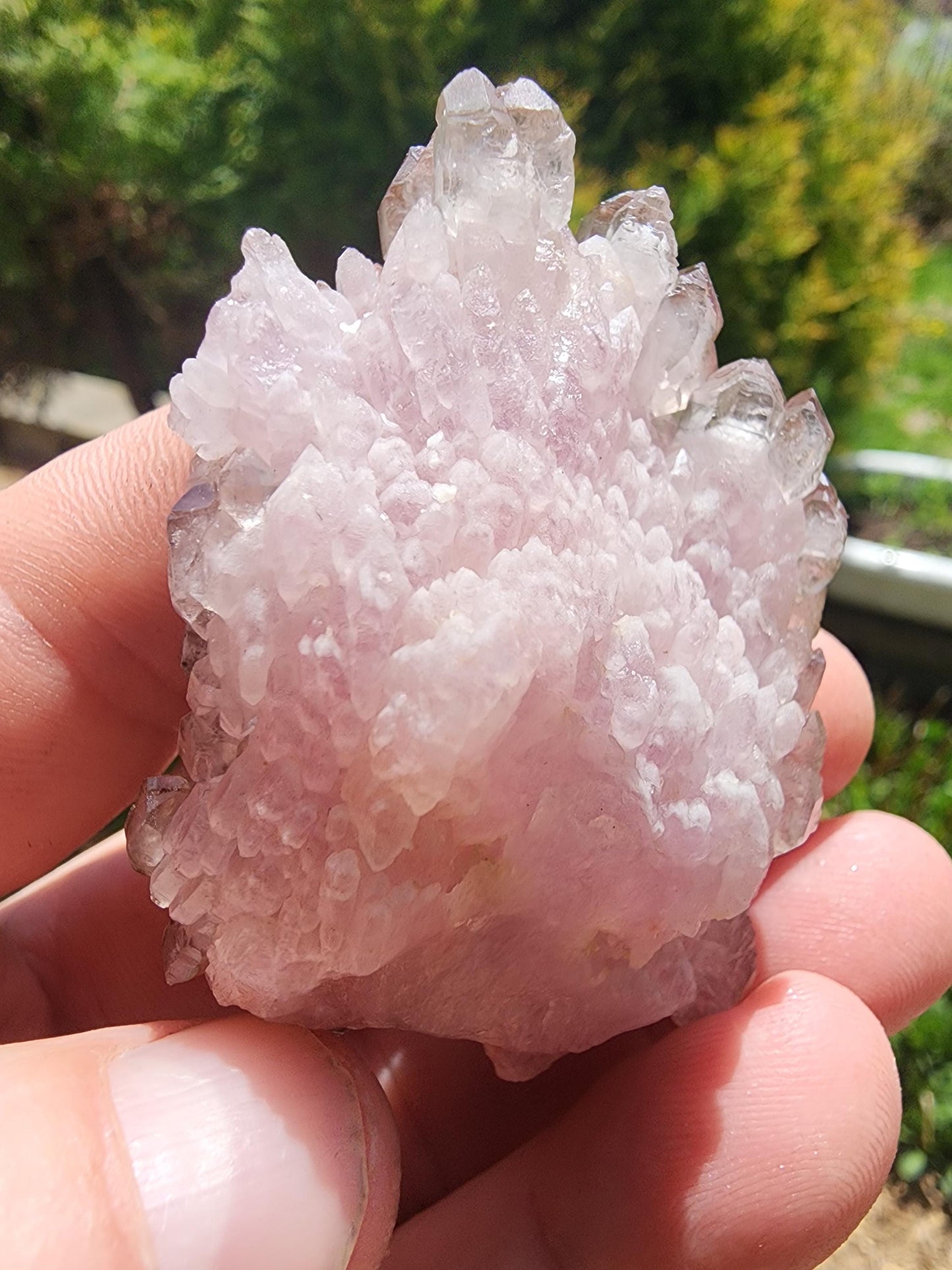 Crystallized Elestial Rose Quartz from Pitorra Mine, Brazil