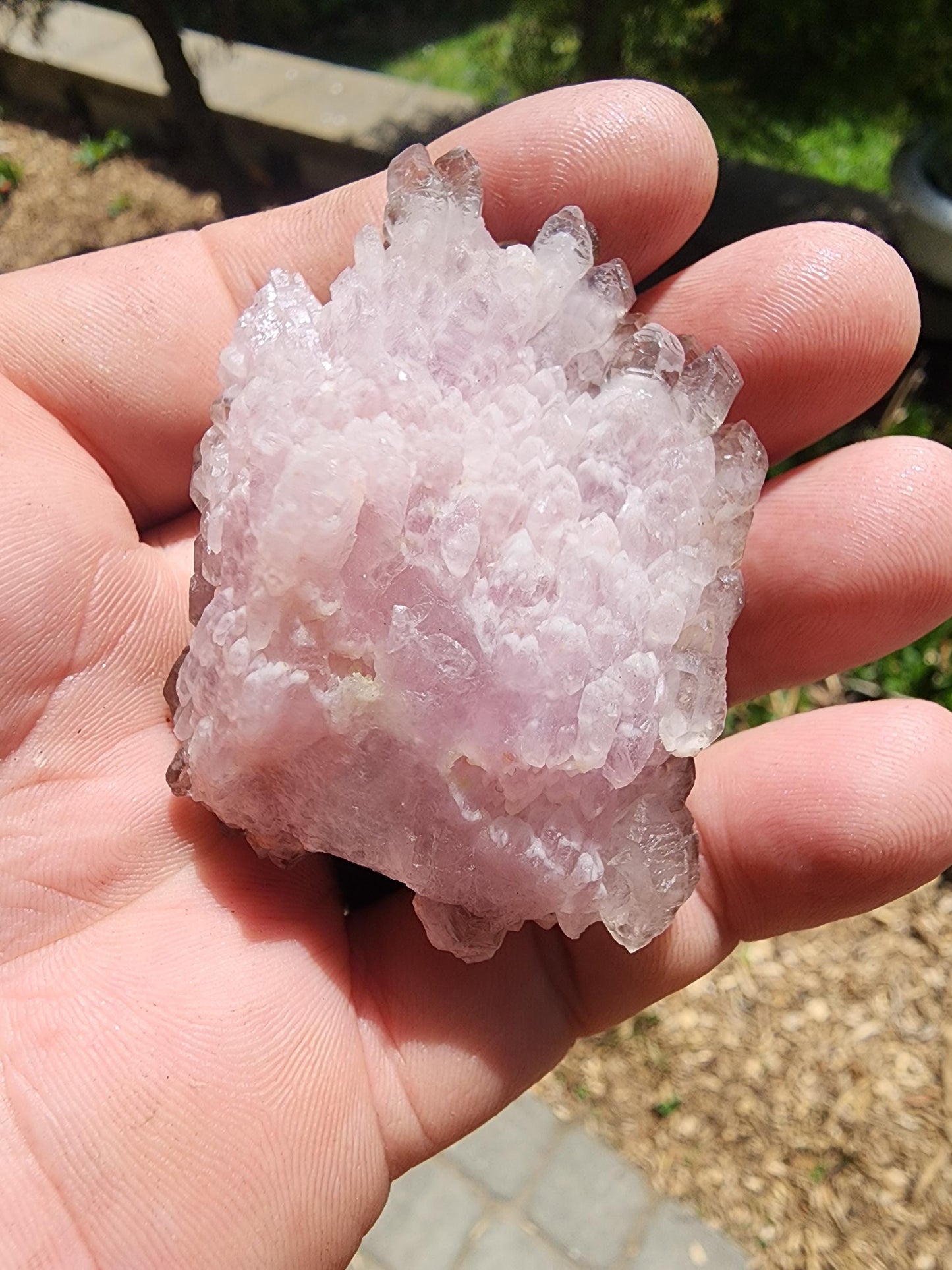 Crystallized Elestial Rose Quartz from Pitorra Mine, Brazil