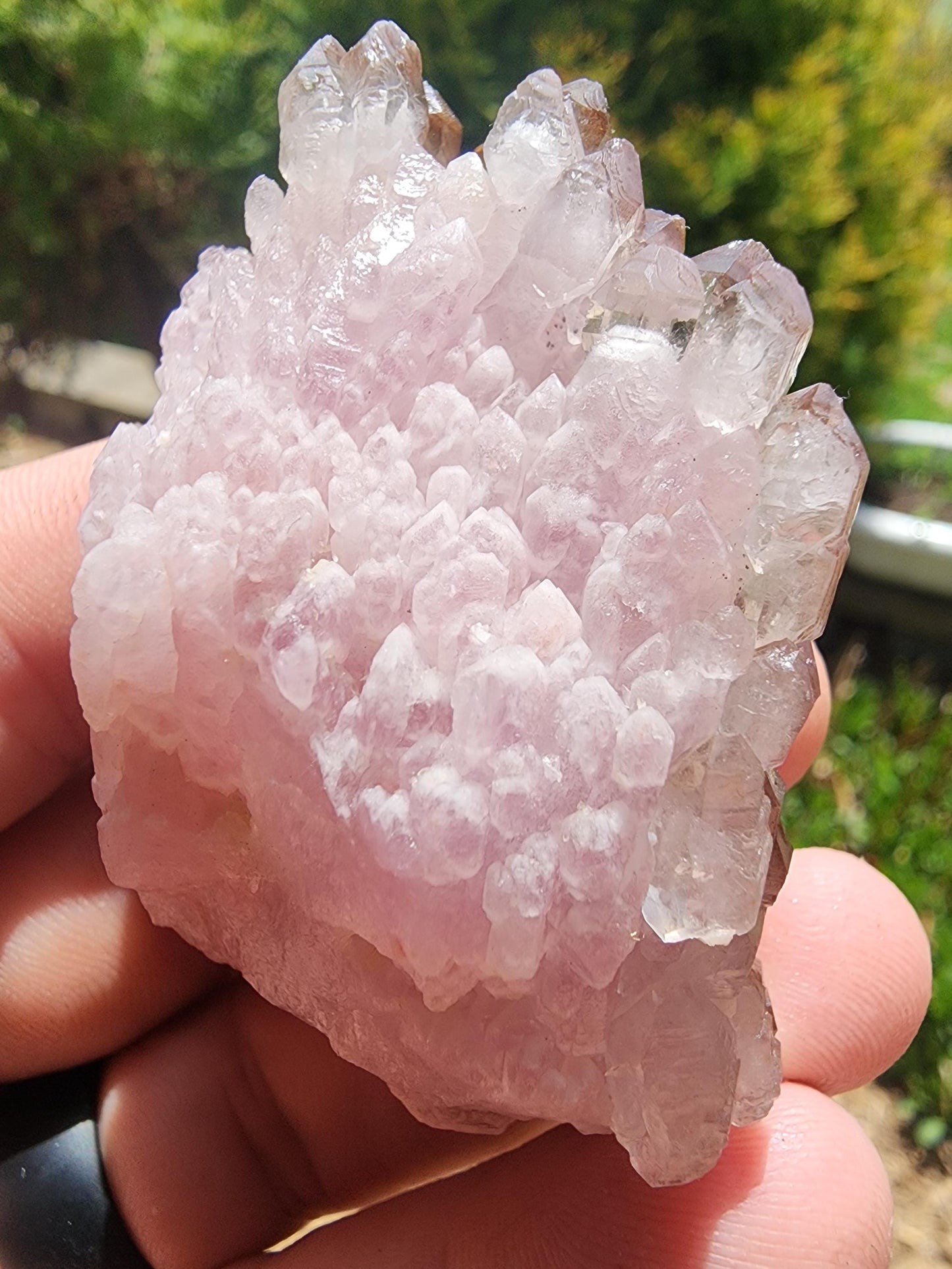 Crystallized Elestial Rose Quartz from Pitorra Mine, Brazil