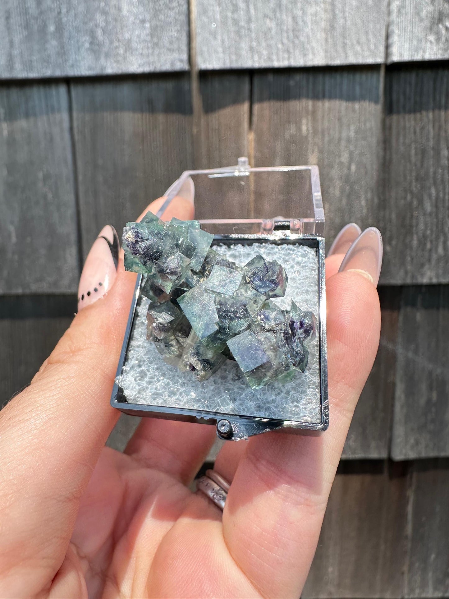 YGX Bismuthinite in Fluorite from China