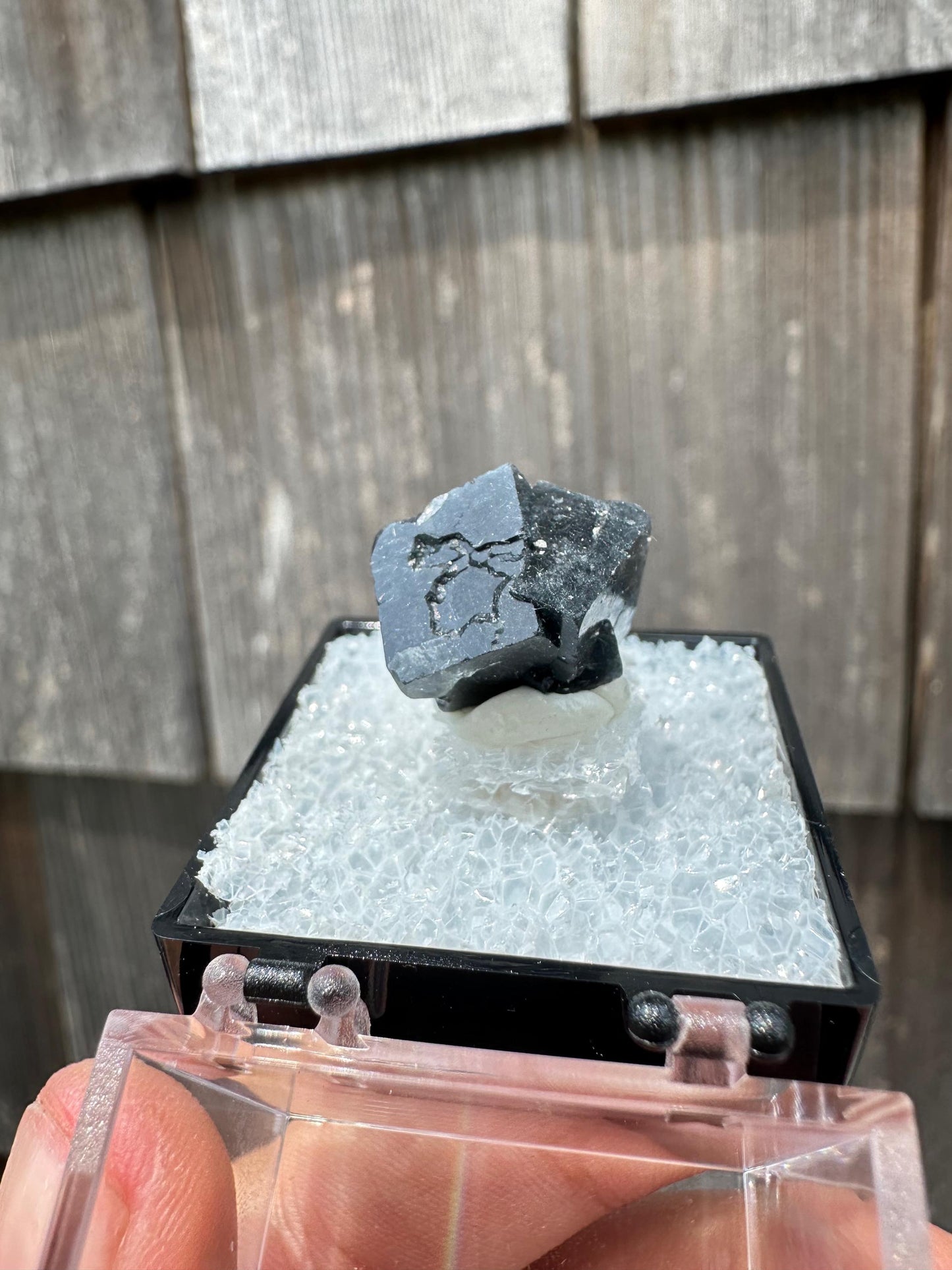 YGX Bismuthinite in Fluorite from China