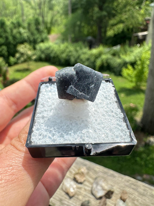 YGX Bismuthinite in Fluorite from China