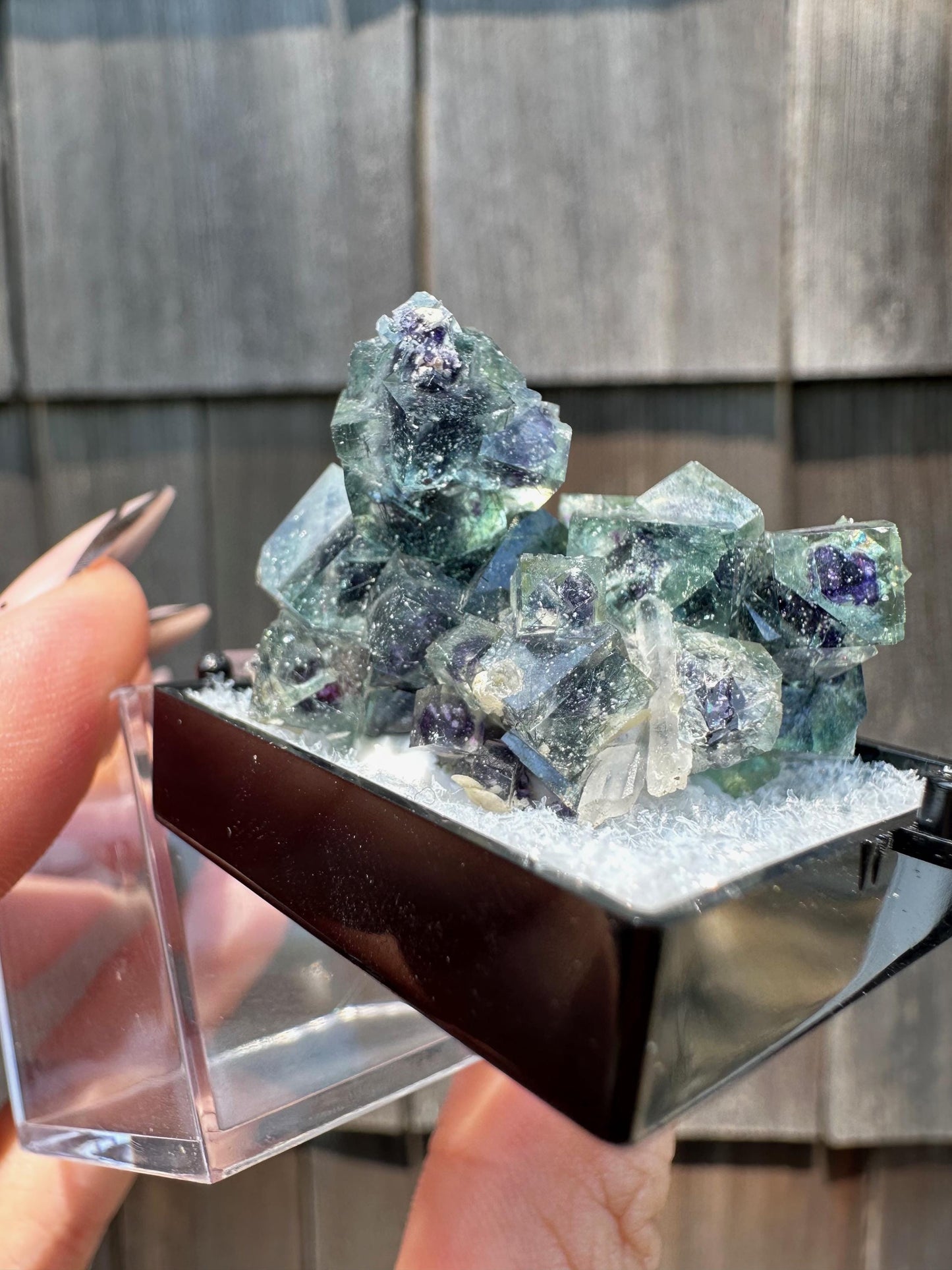 YGX Bismuthinite in Fluorite from China