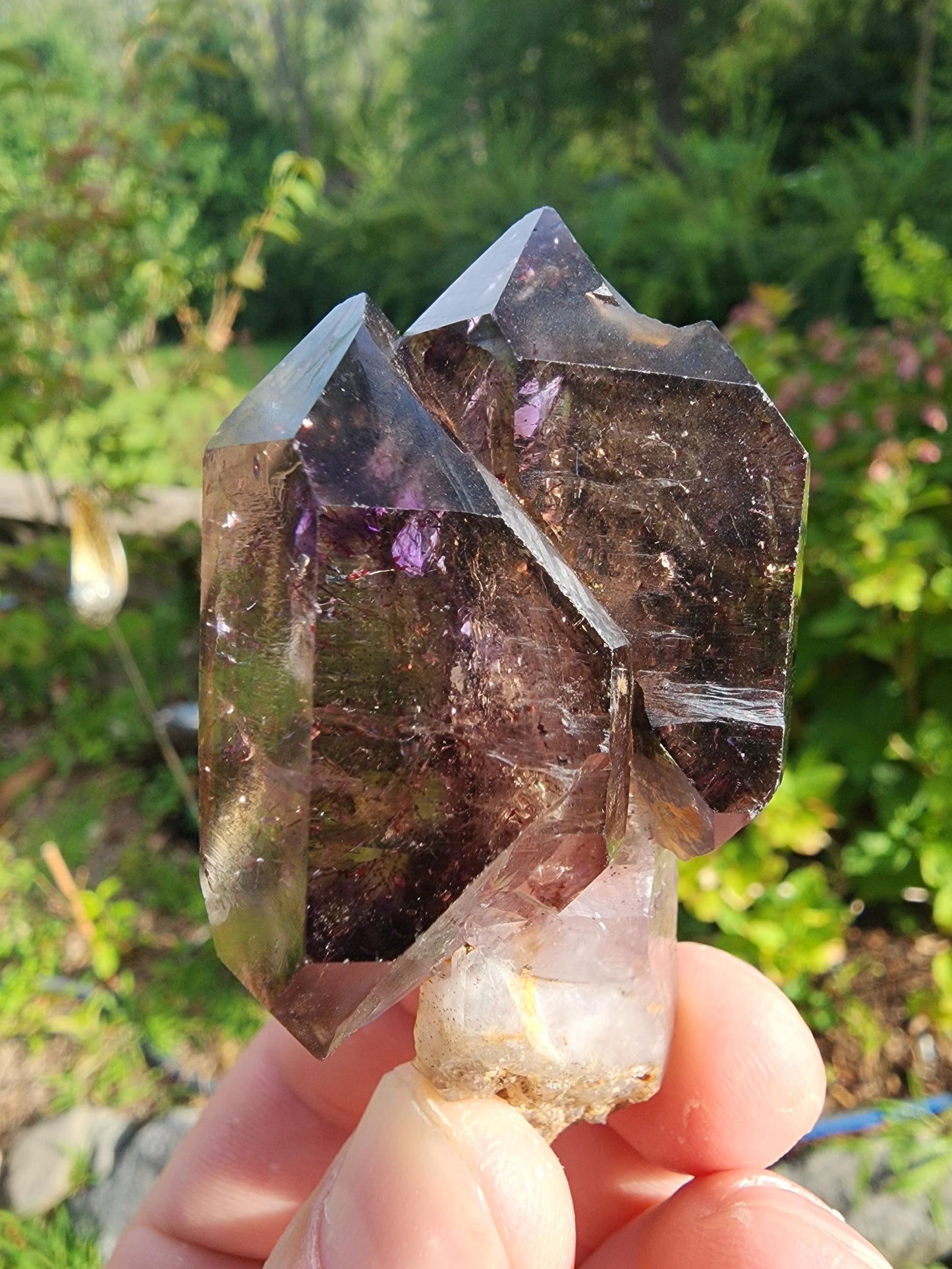 Smoky Amethyst Scepter with Hematite Inclusions from Chibuku Mine, Zimbabwe