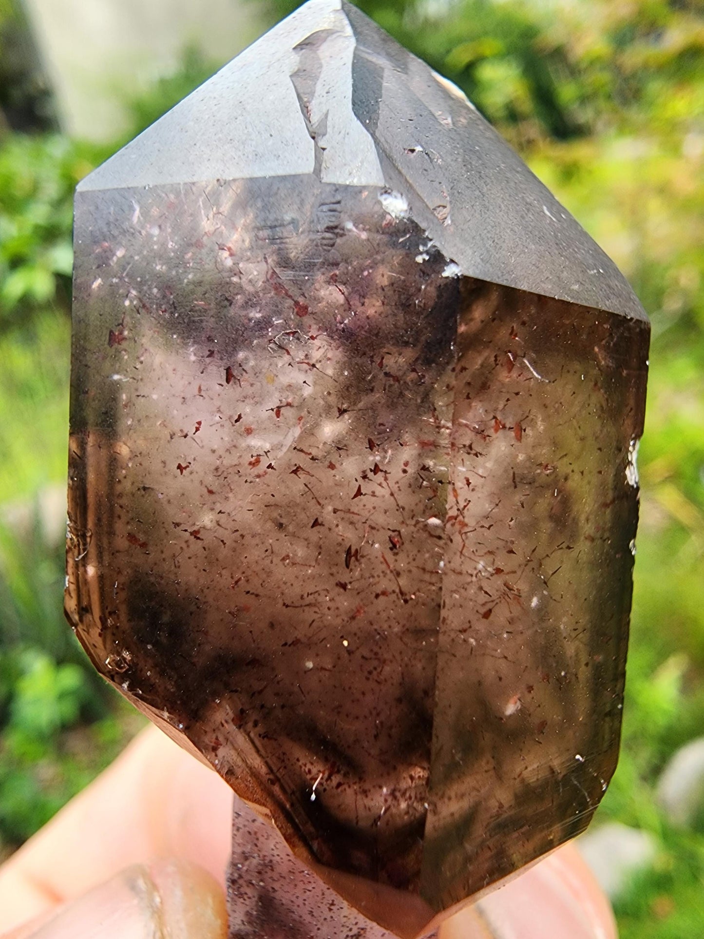 Smoky Amethyst Scepter with Hematite Inclusions from Chibuku Mine, Zimbabwe