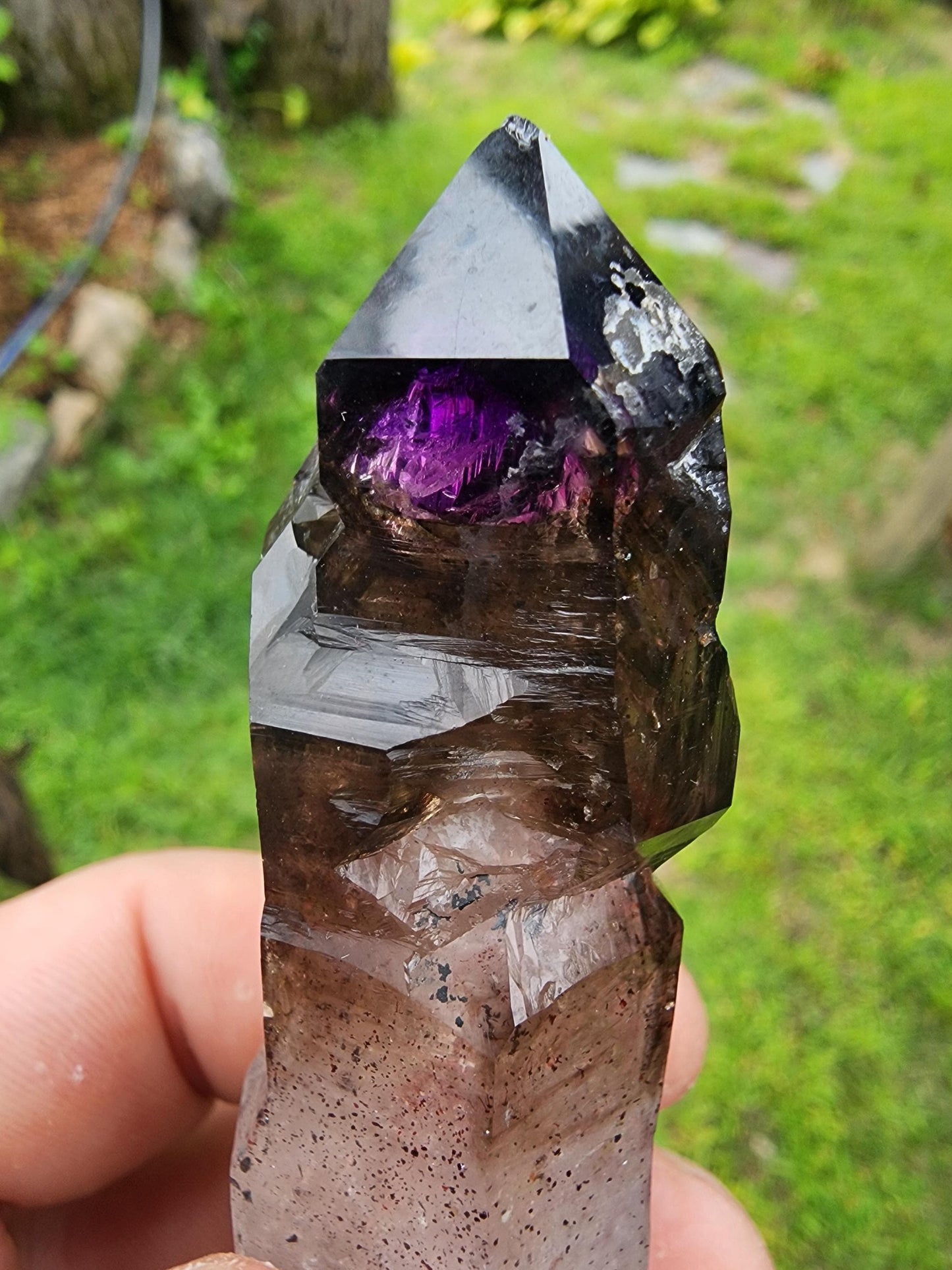 Smoky Amethyst Scepter with Hematite Inclusions from Chibuku Mine, Zimbabwe