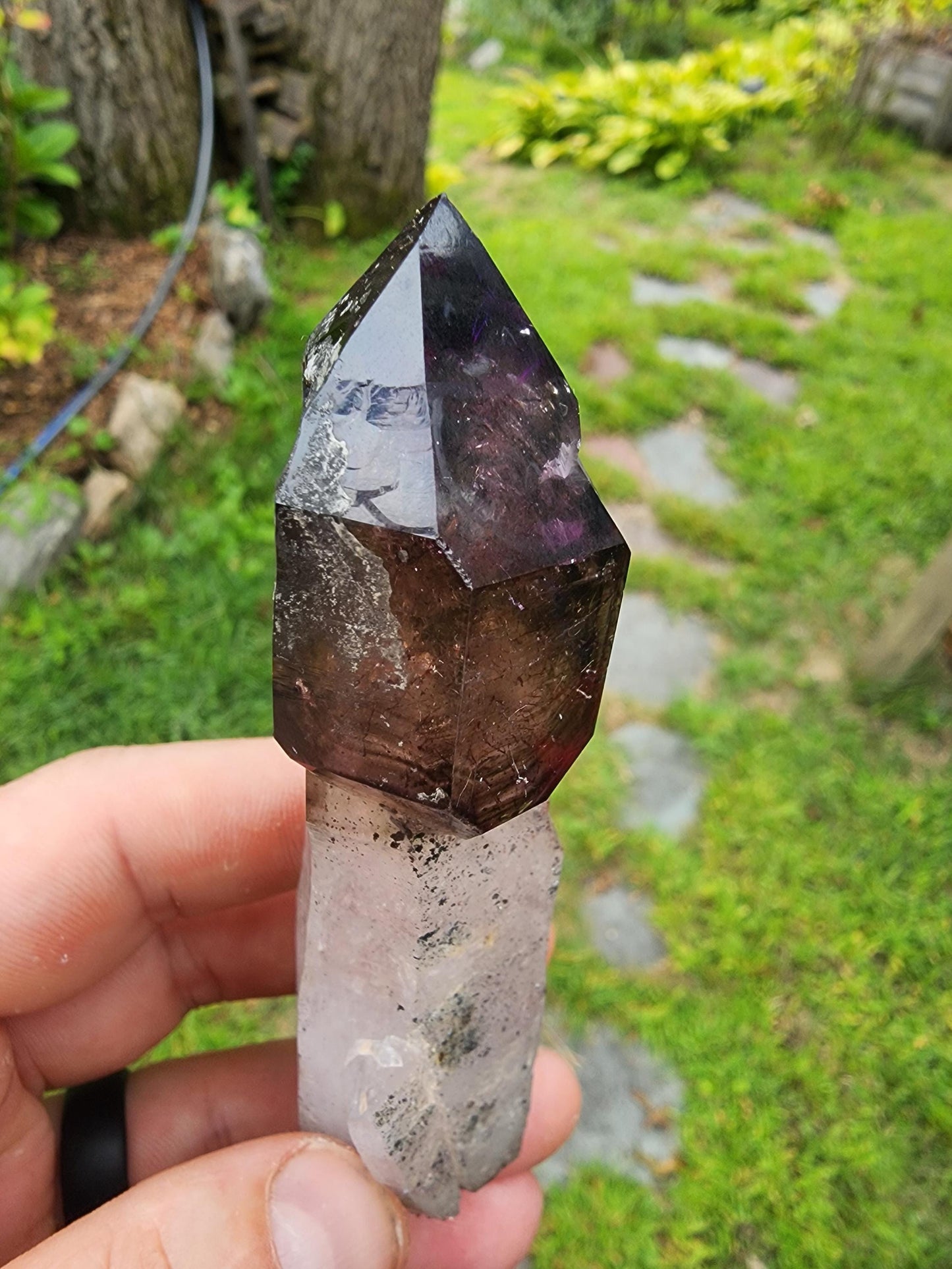 Smoky Amethyst Scepter with Hematite Inclusions from Chibuku Mine, Zimbabwe