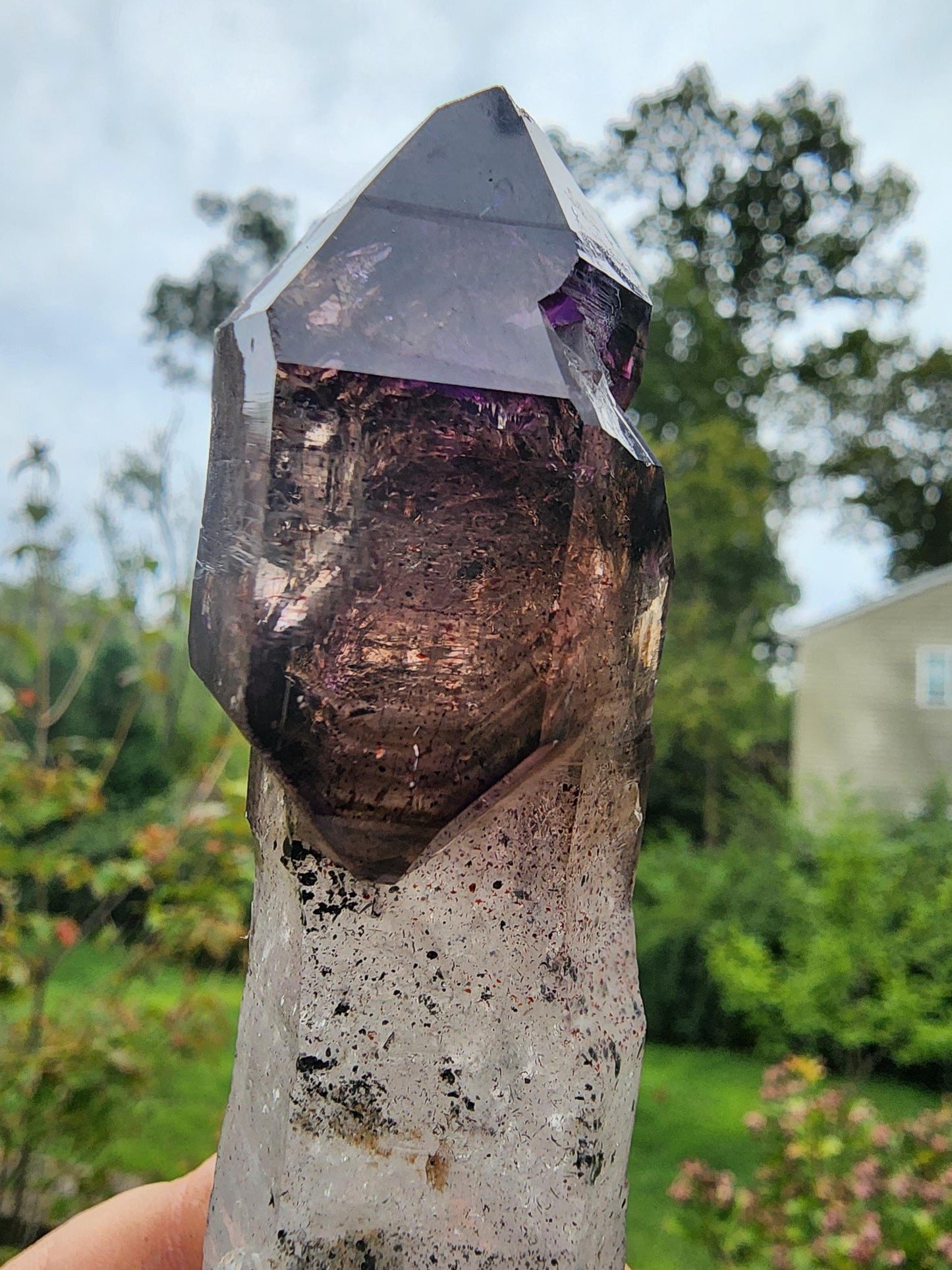 Smoky Amethyst Scepter with Hematite Inclusions from Chibuku Mine, Zimbabwe