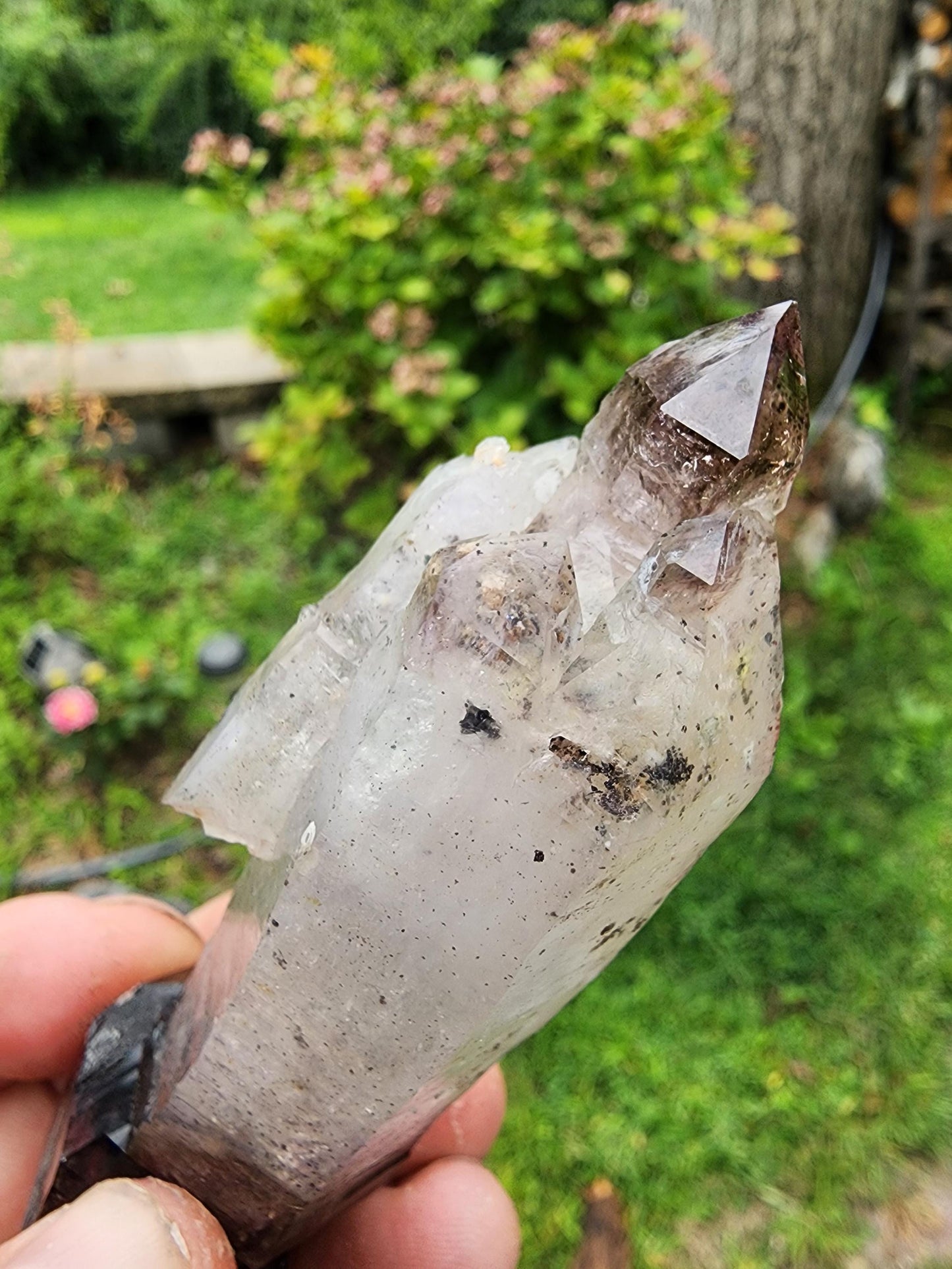 Smoky Amethyst Scepter with Hematite Inclusions from Chibuku Mine, Zimbabwe
