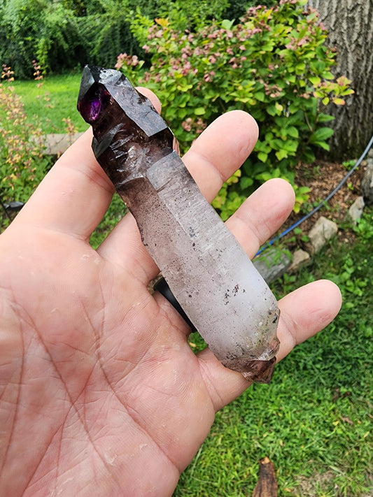 Smoky Amethyst Scepter with Hematite Inclusions from Chibuku Mine, Zimbabwe