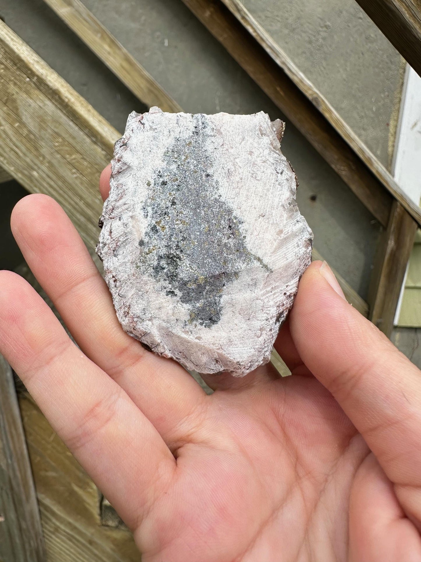 Iridescent Pyrite on Calcite from China