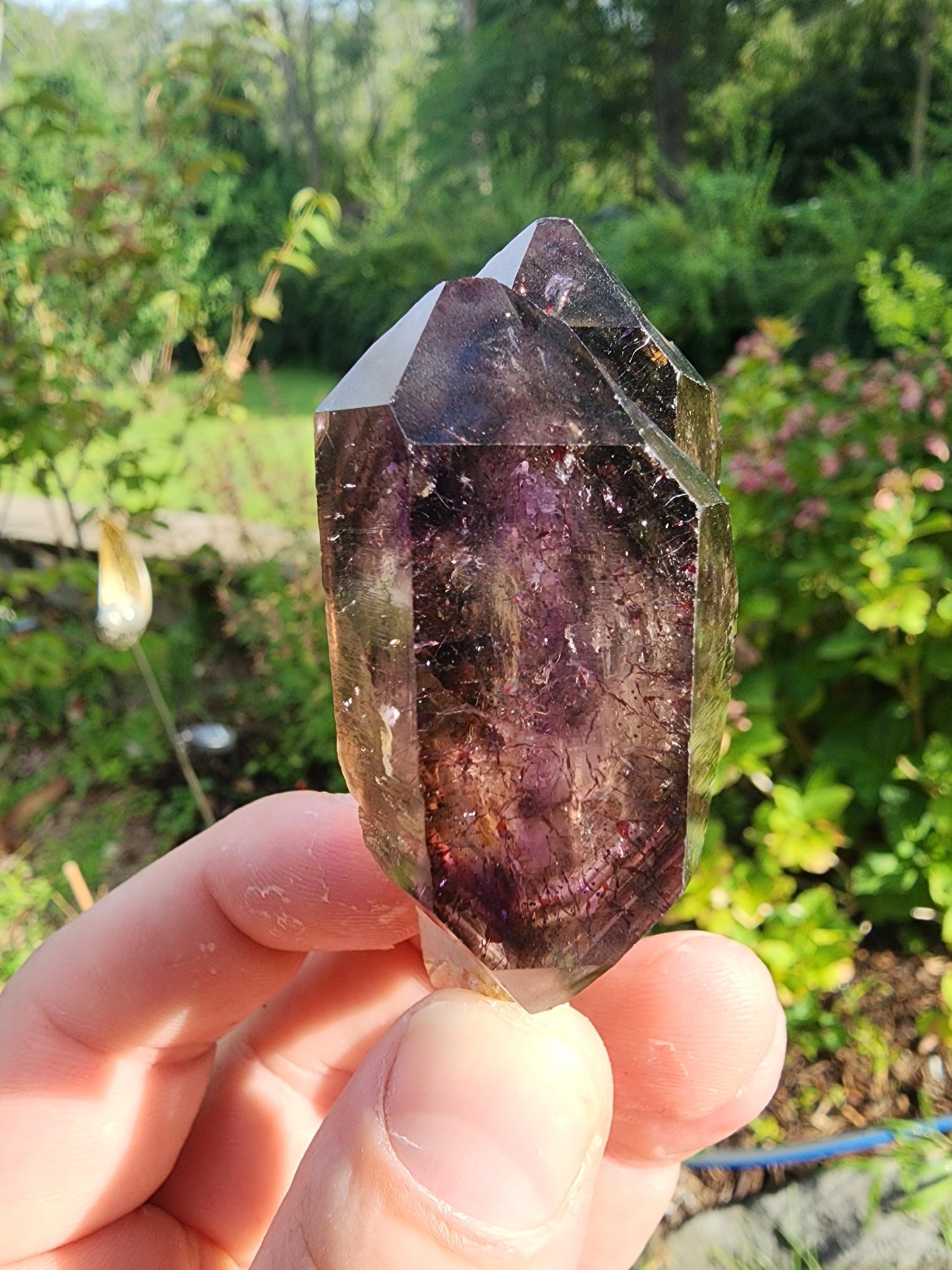 Smoky Amethyst Scepter with Hematite Inclusions from Chibuku Mine, Zimbabwe