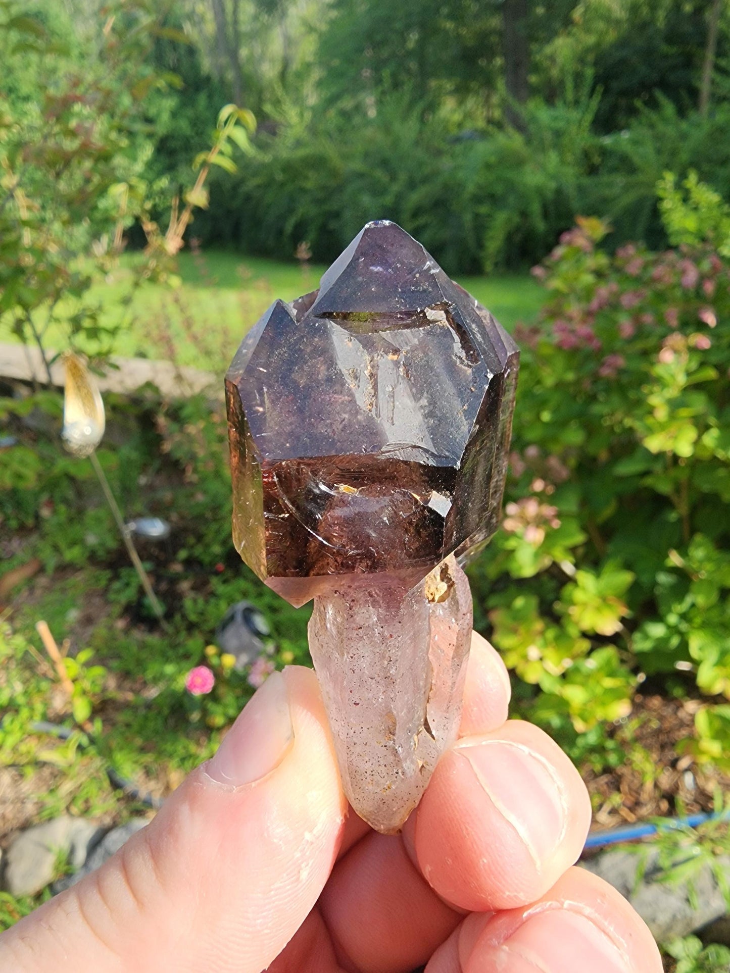 Smoky Amethyst Scepter with Hematite Inclusions from Chibuku Mine, Zimbabwe