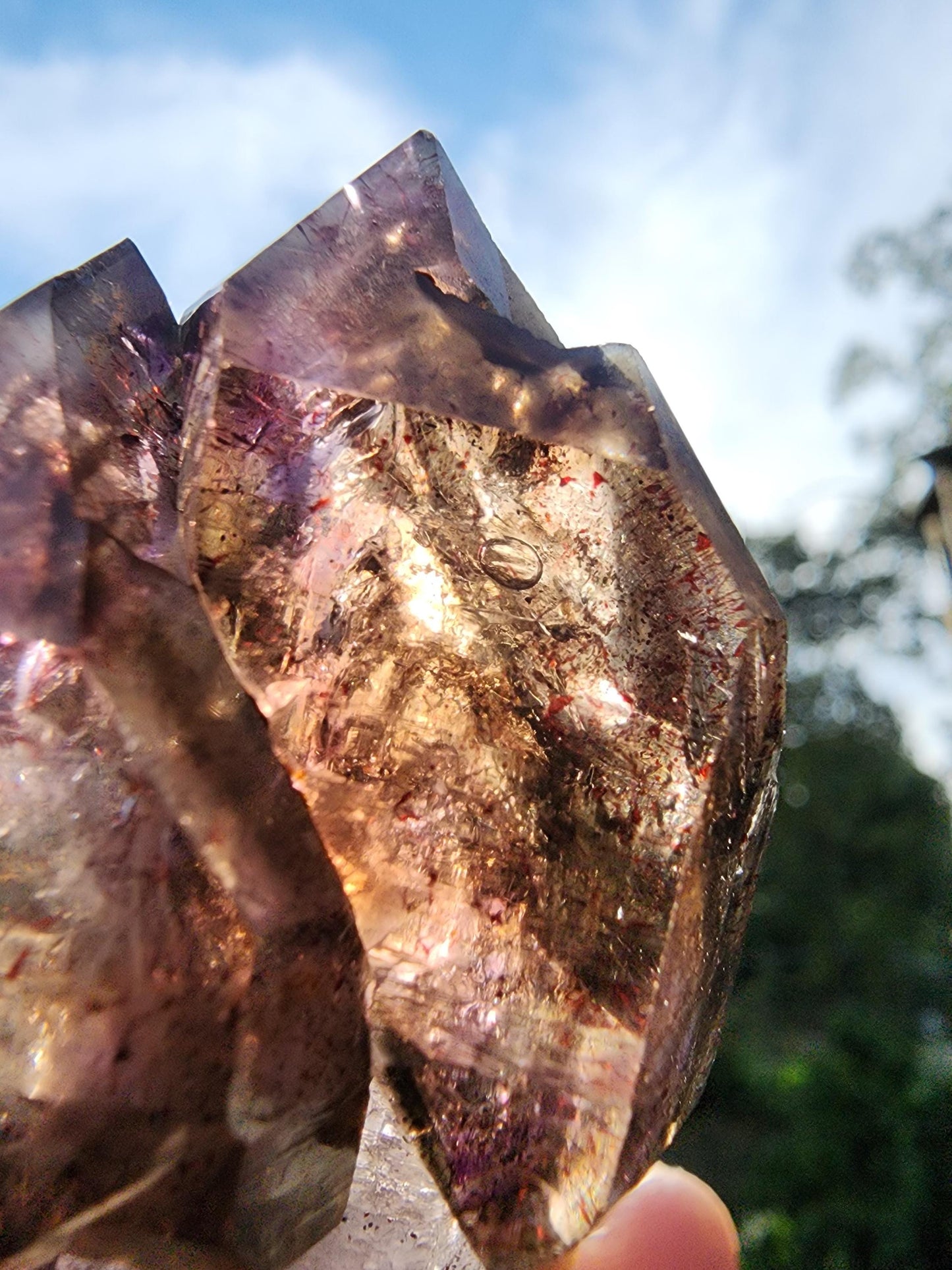 Smoky Amethyst Scepter with Hematite Inclusions from Chibuku Mine, Zimbabwe