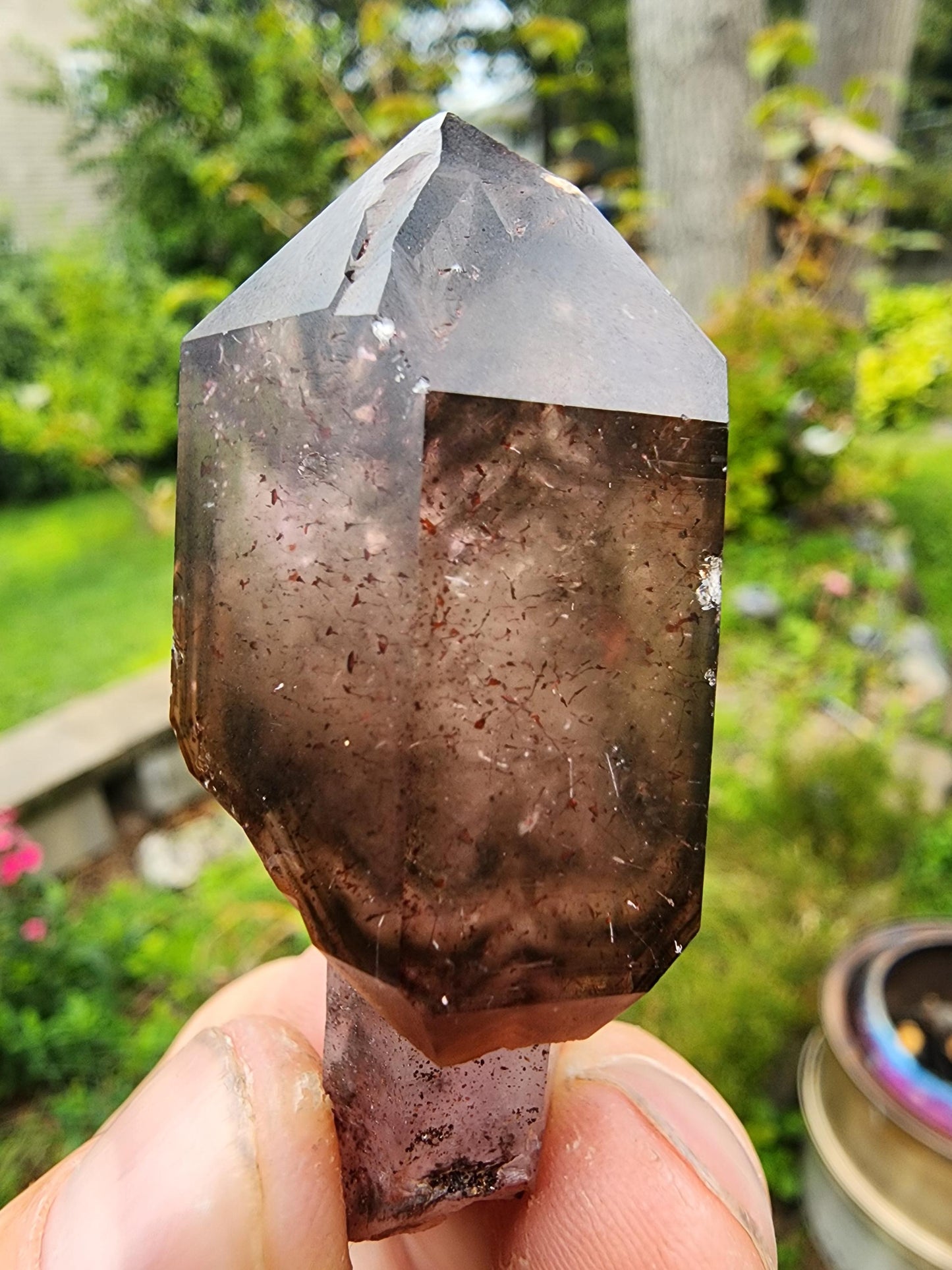 Smoky Amethyst Scepter with Hematite Inclusions from Chibuku Mine, Zimbabwe