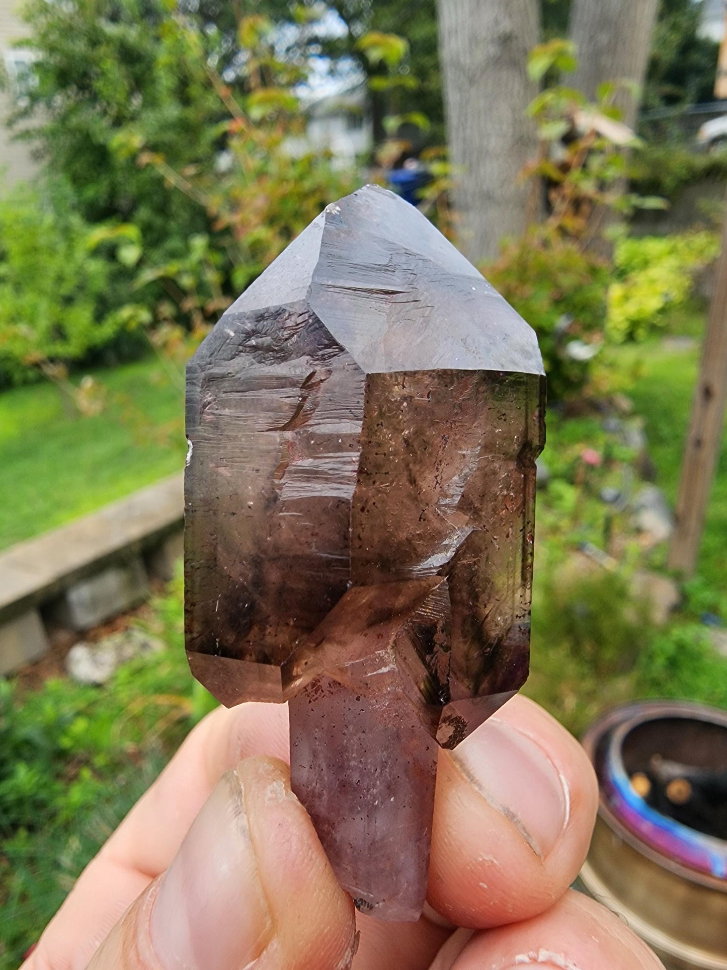 Smoky Amethyst Scepter with Hematite Inclusions from Chibuku Mine, Zimbabwe