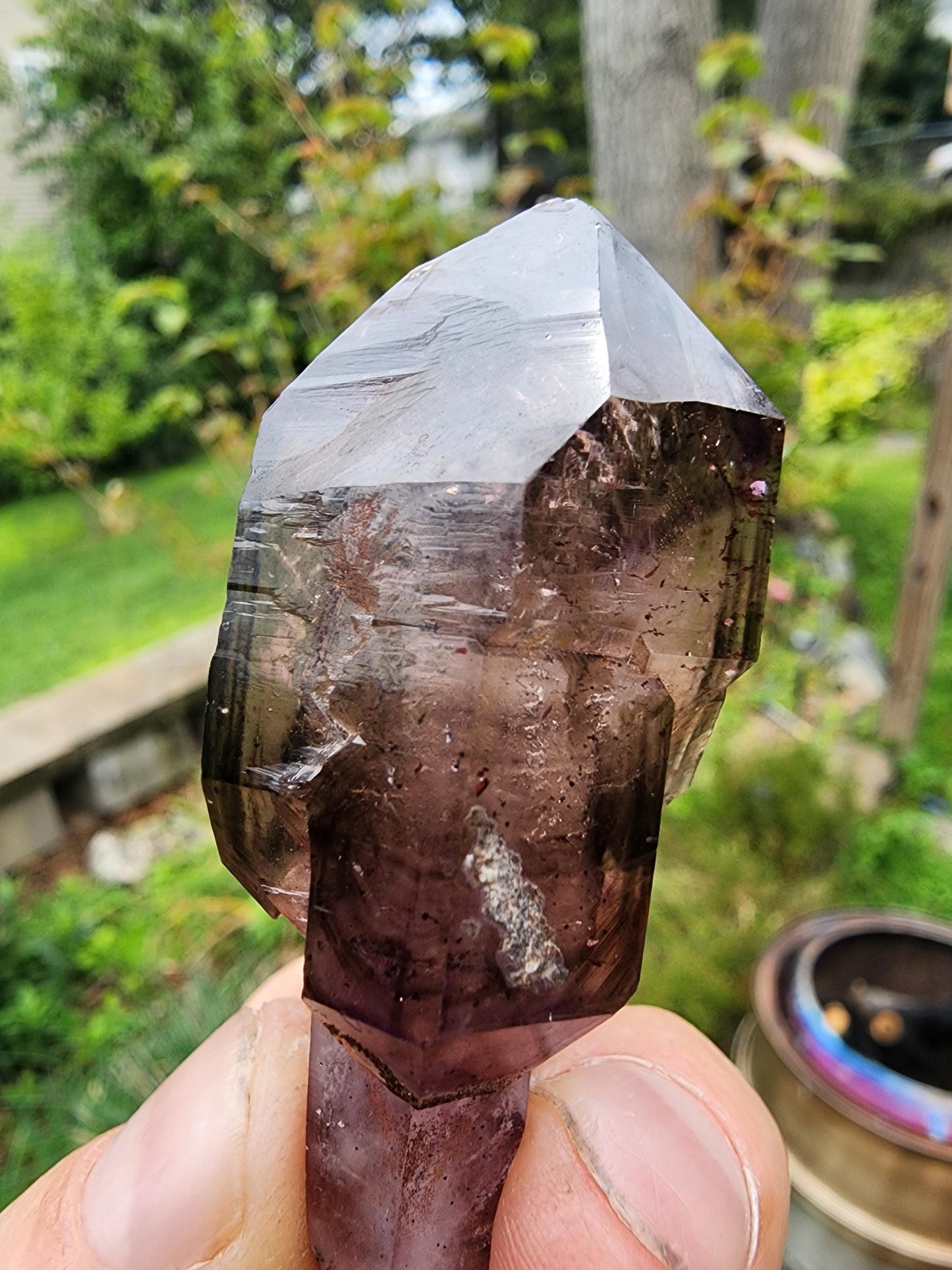 Smoky Amethyst Scepter with Hematite Inclusions from Chibuku Mine, Zimbabwe