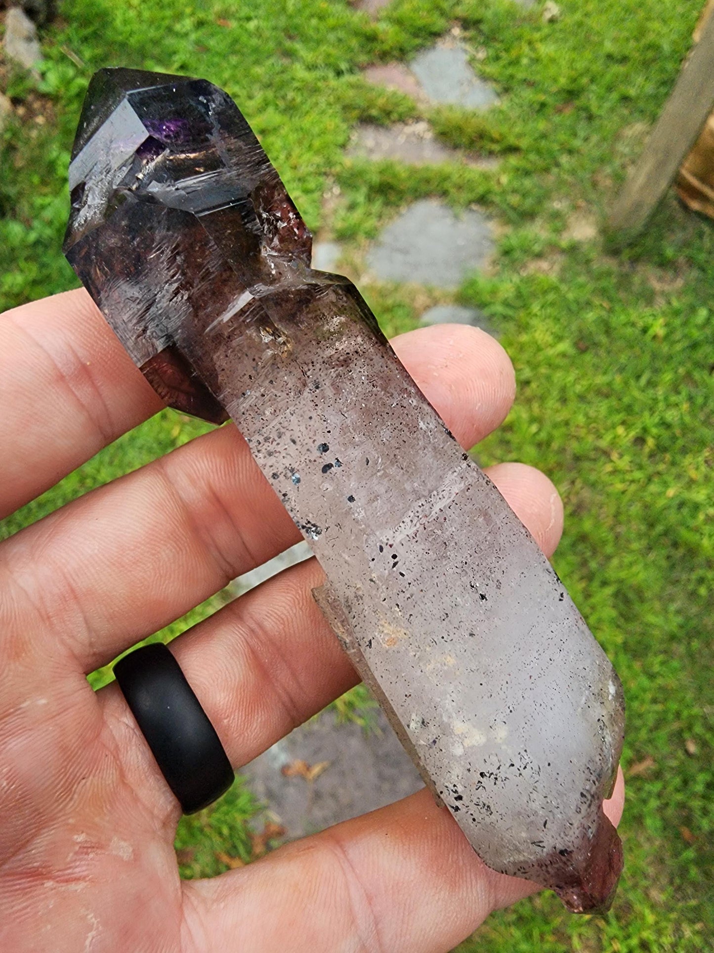 Smoky Amethyst Scepter with Hematite Inclusions from Chibuku Mine, Zimbabwe