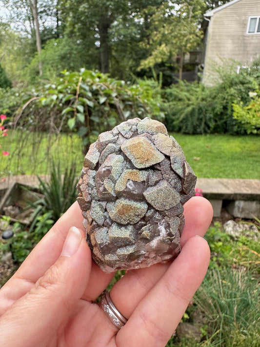 Iridescent Pyrite on Calcite from China