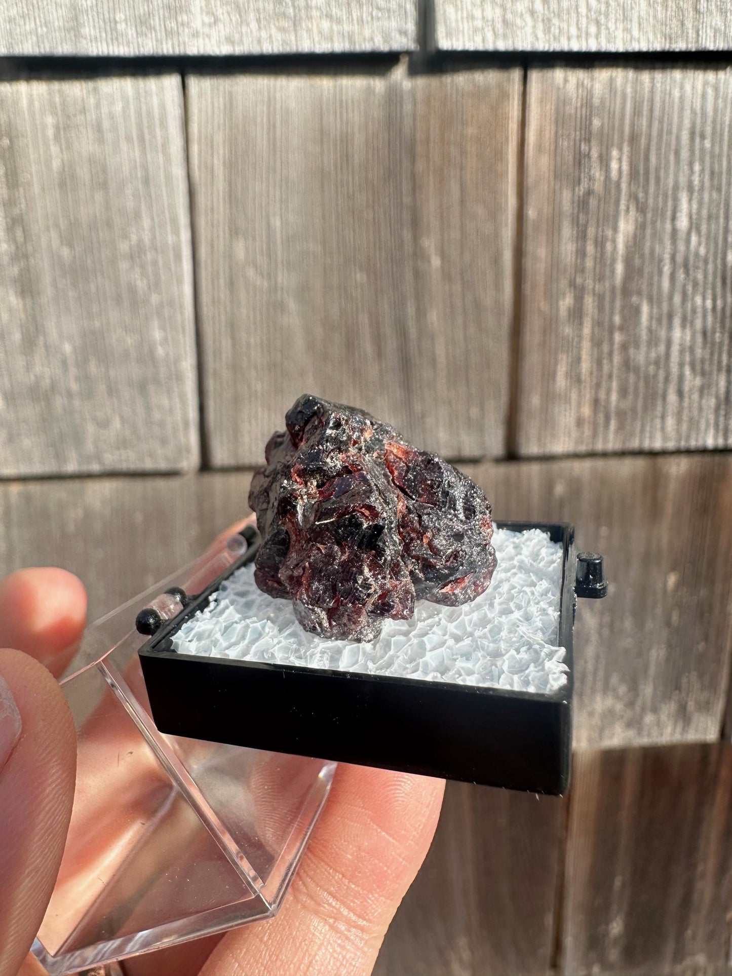 Etched Red Spessartine Garnet Crystal from Brazil