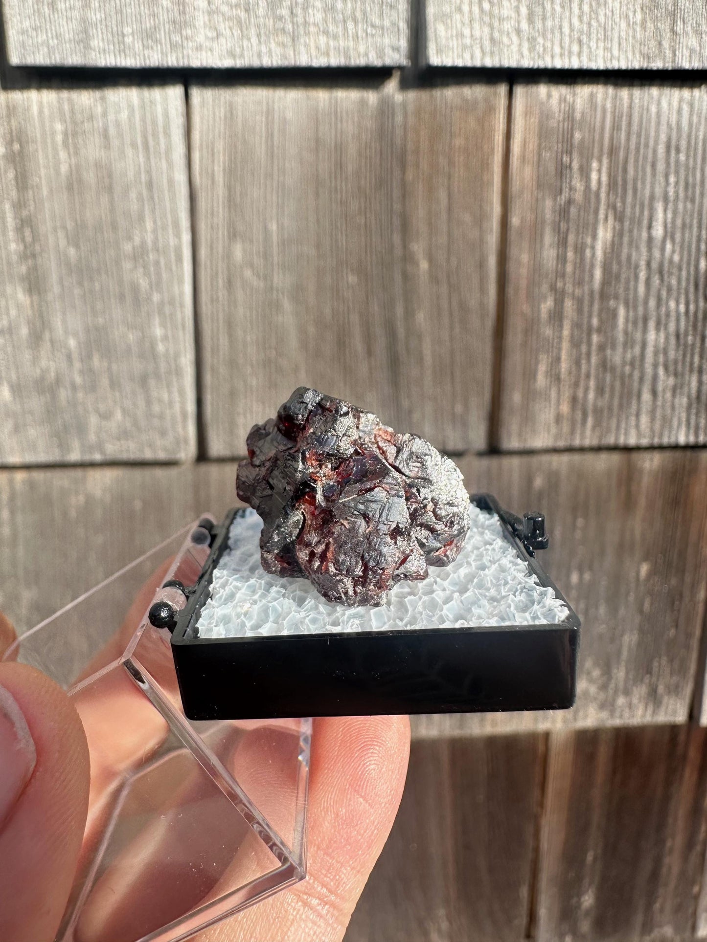 Etched Red Spessartine Garnet Crystal from Brazil