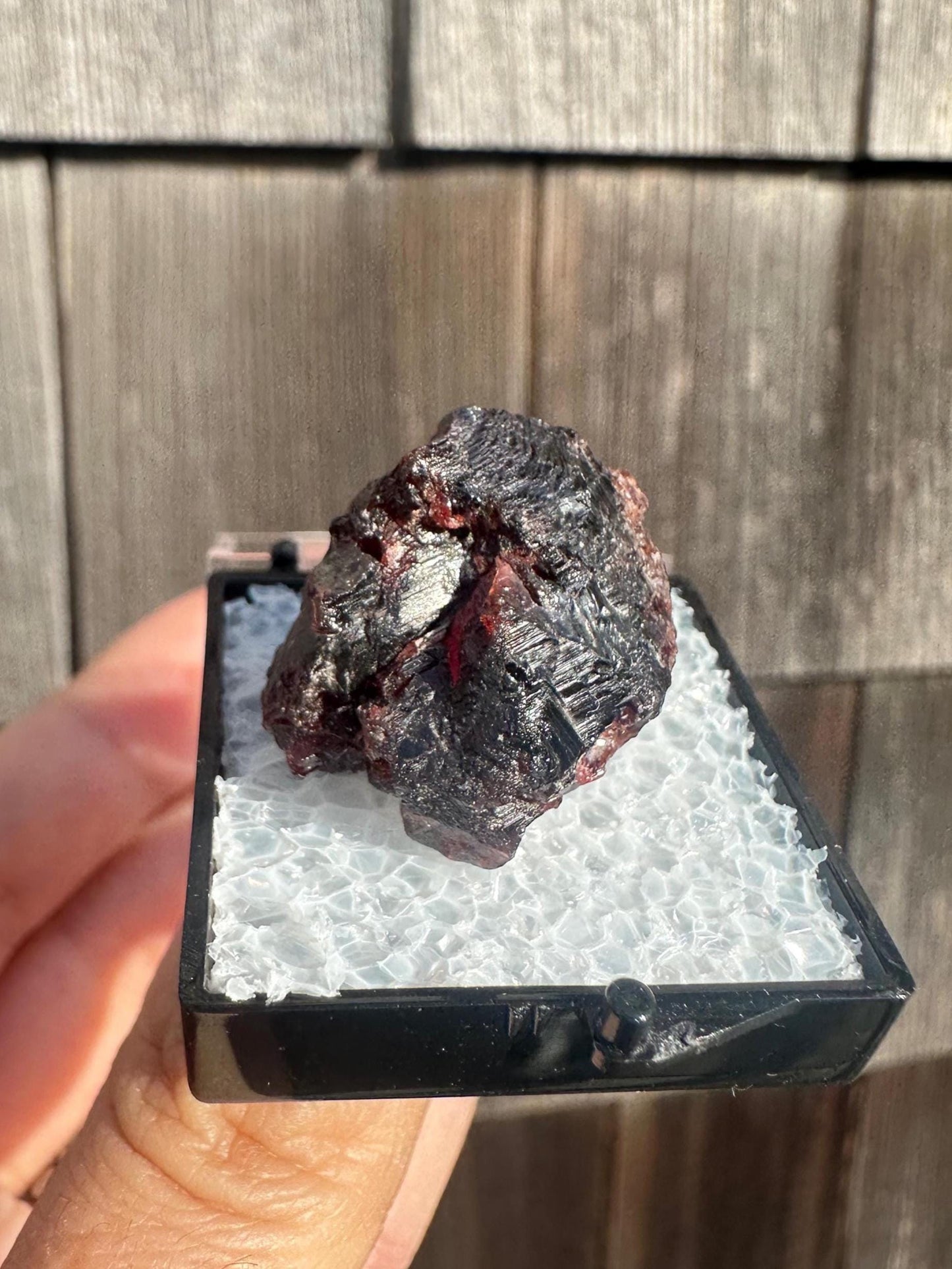 Etched Red Spessartine Garnet Crystal from Brazil