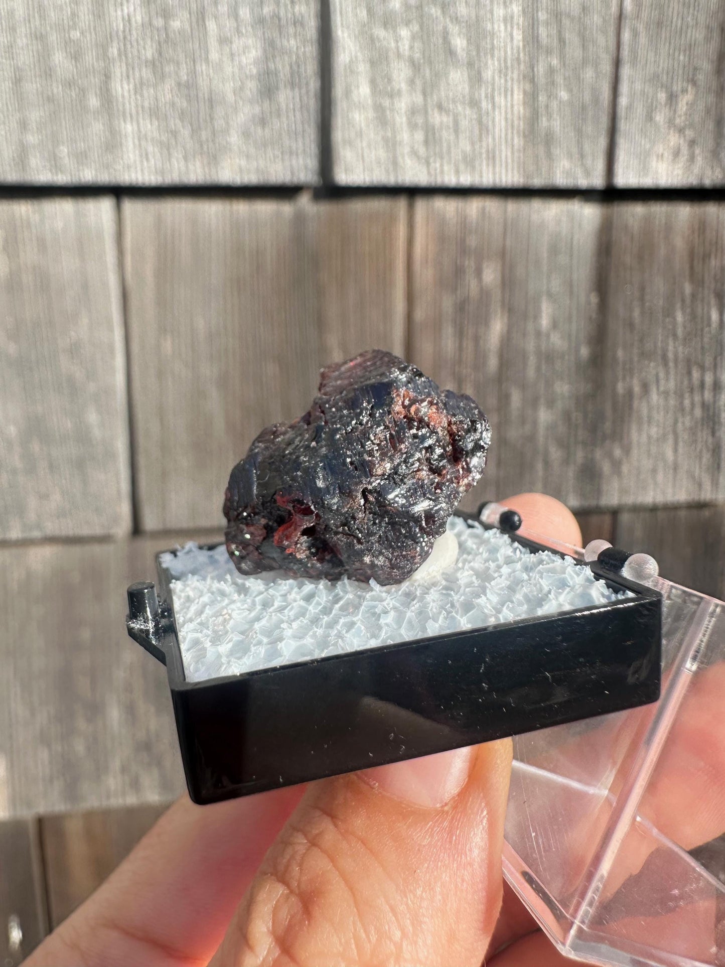 Etched Red Spessartine Garnet Crystal from Brazil