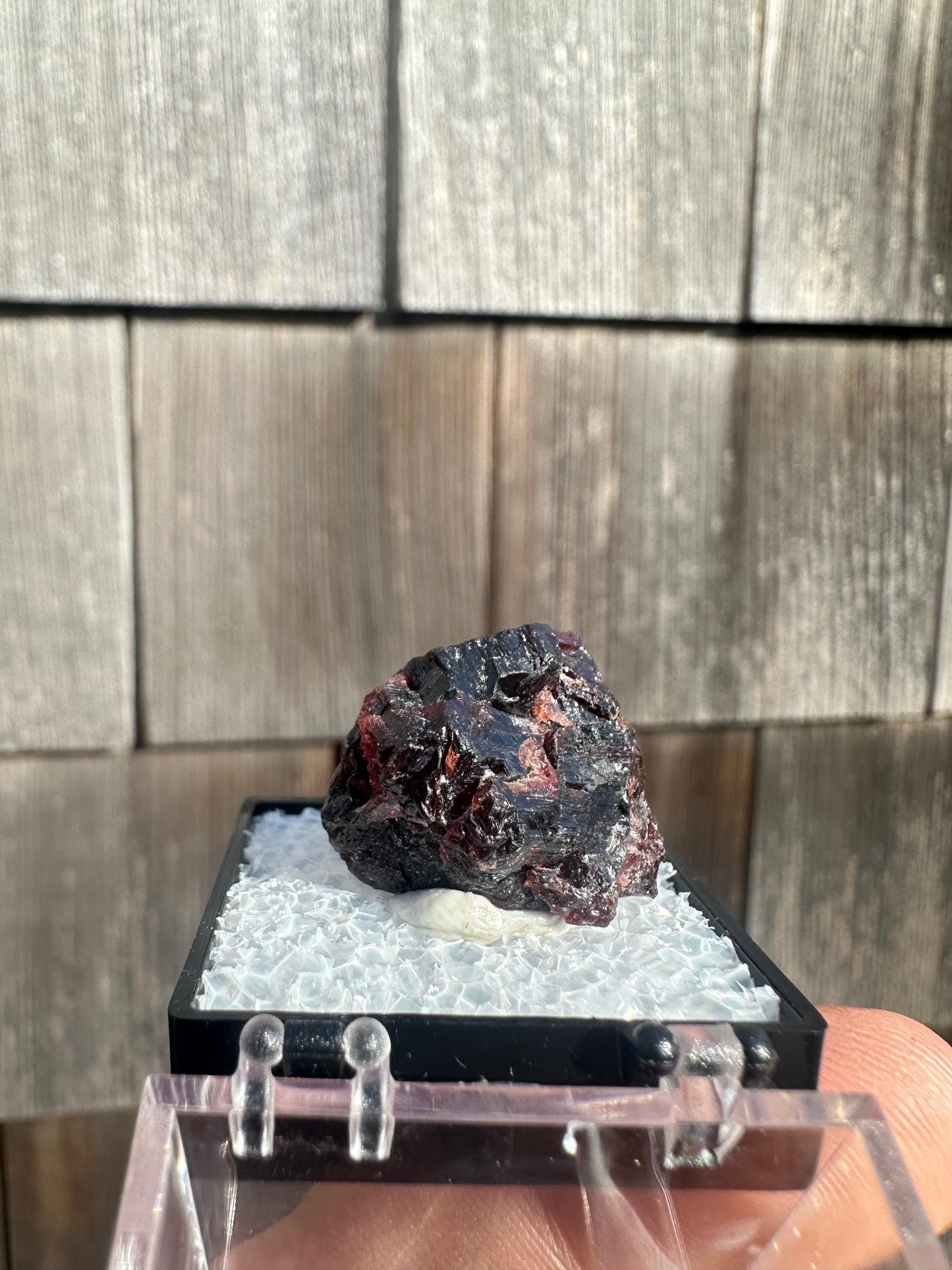 Etched Red Spessartine Garnet Crystal from Brazil