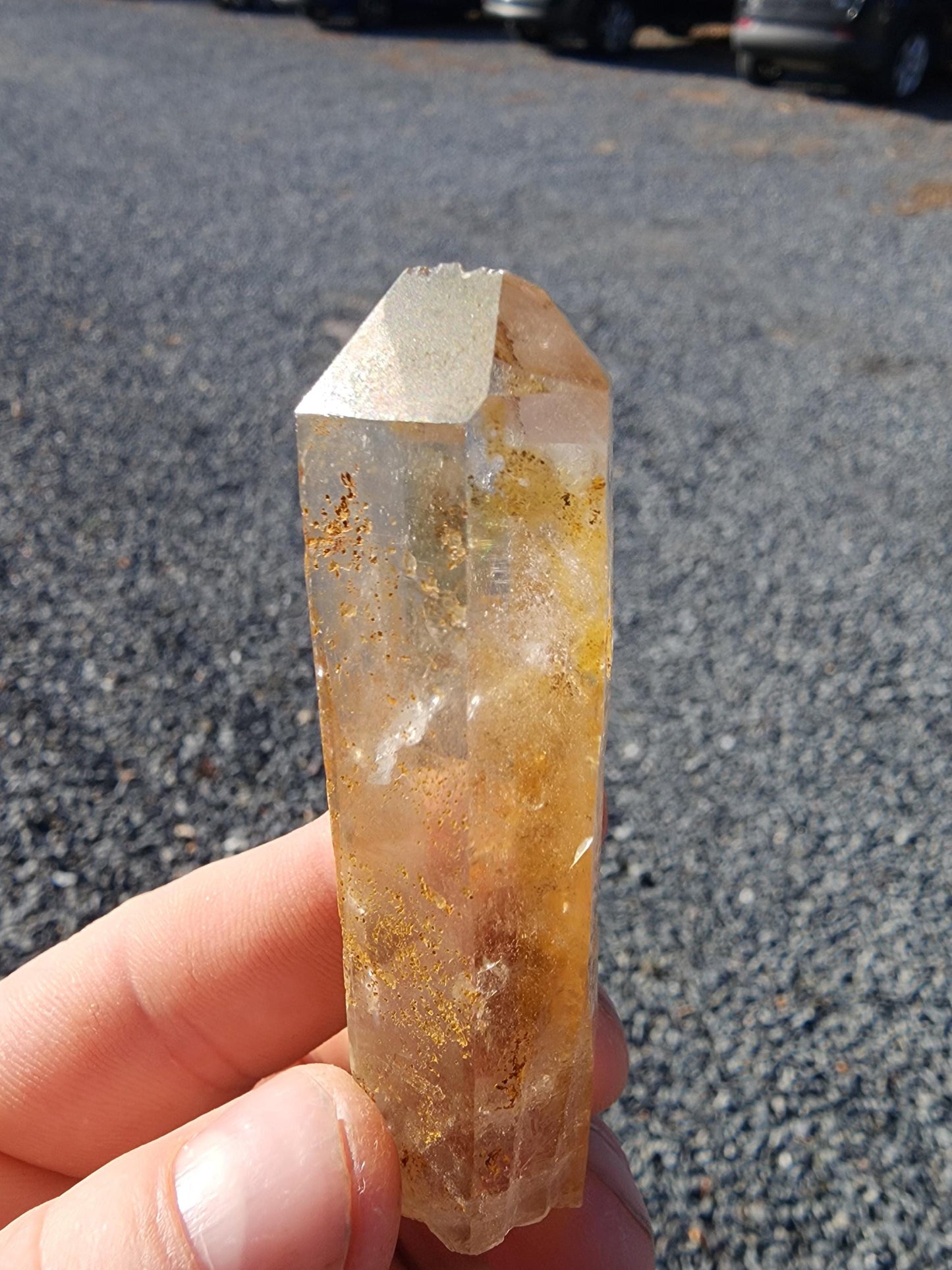 Natural Iridescent Quartz Point from Skardu, Pakistan